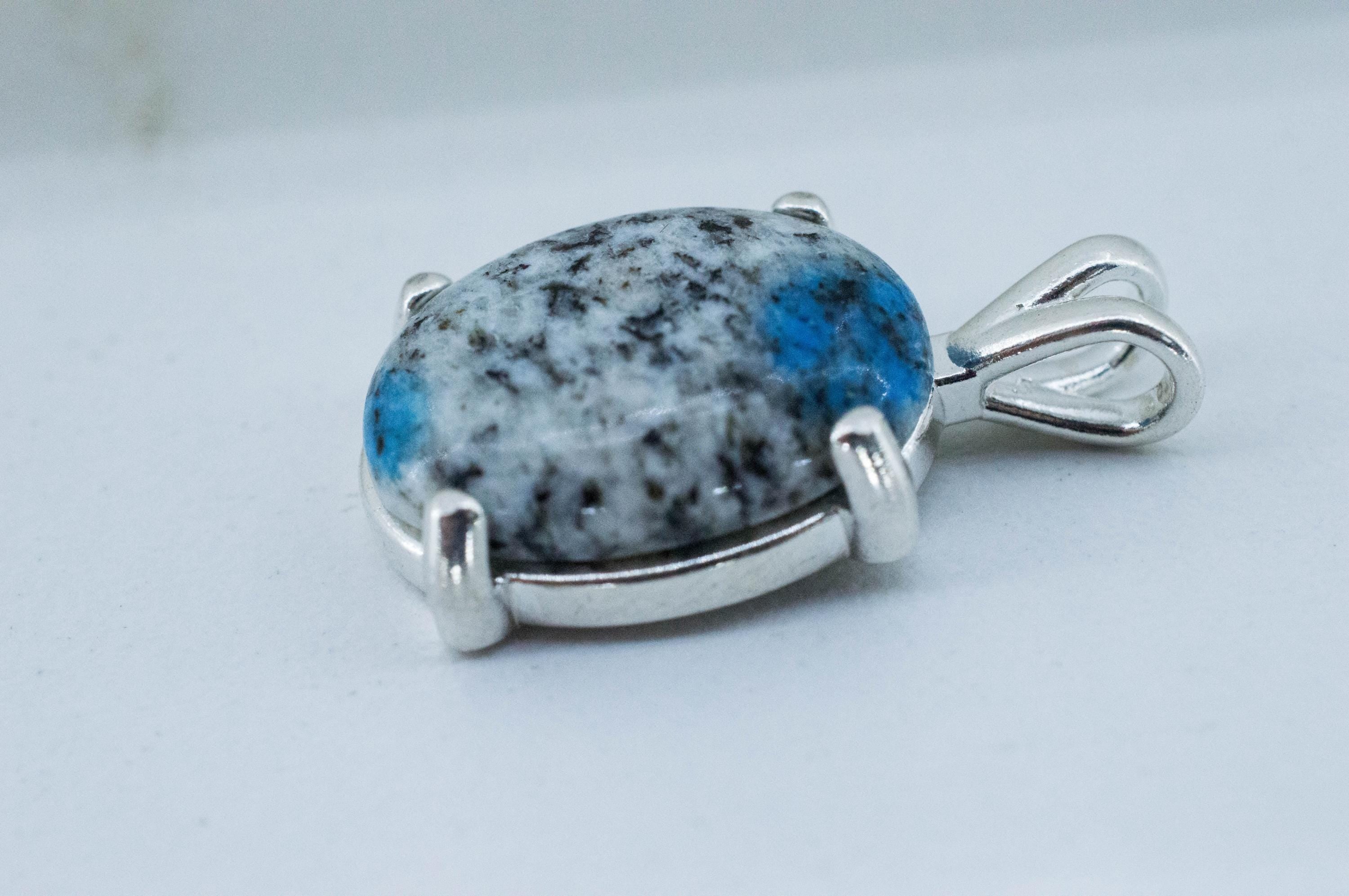 K2 Stone Pendant; Natural Untreated K2 Granite and Azurite; 10.530cts