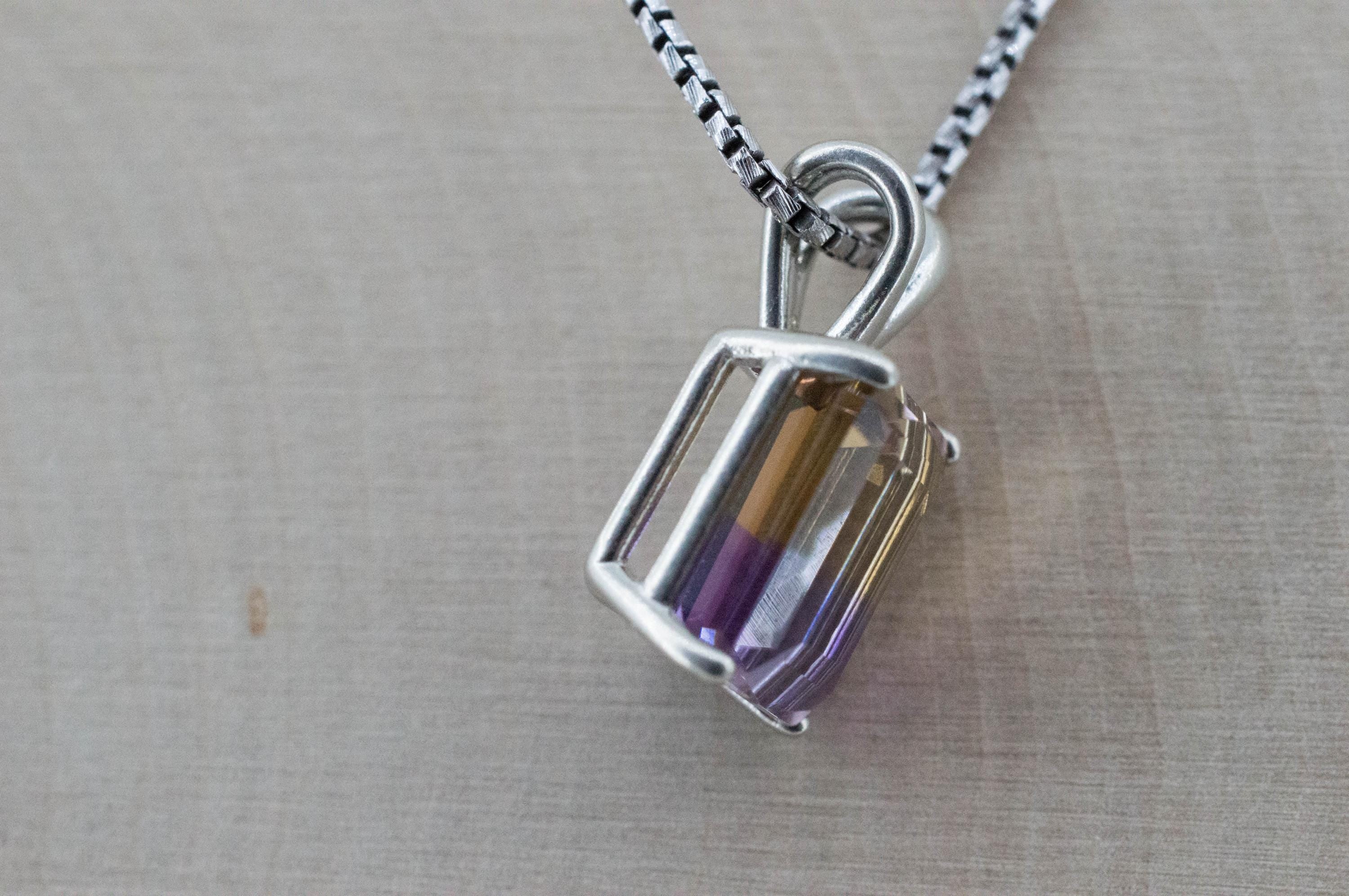 Ametrine Pendant; Natural Untreated Bolivia Ametrine; 4.600cts