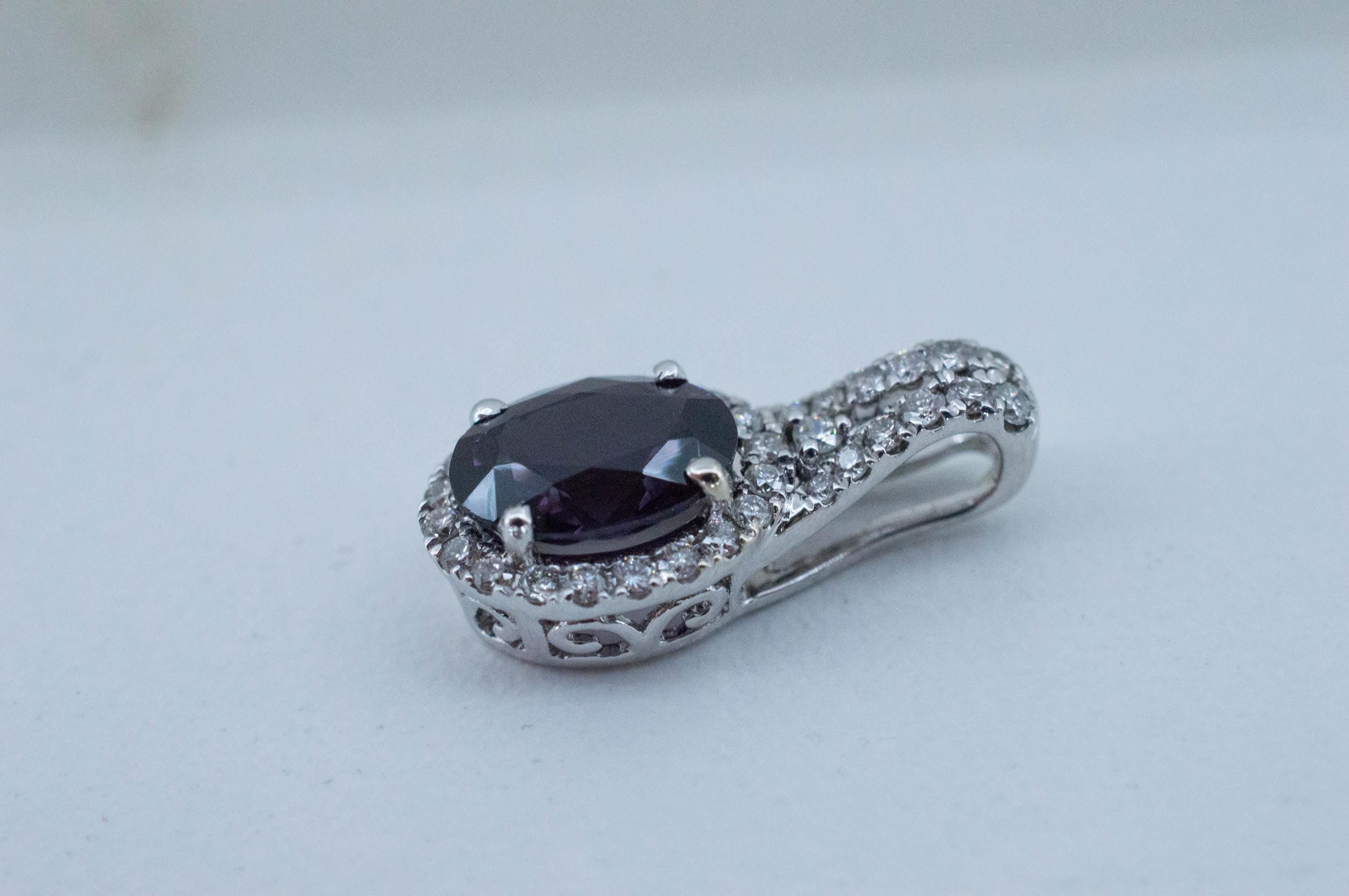 Purple Spinel Pendant; Natural Untreated Sri Lanka Spinel; 1.550cts