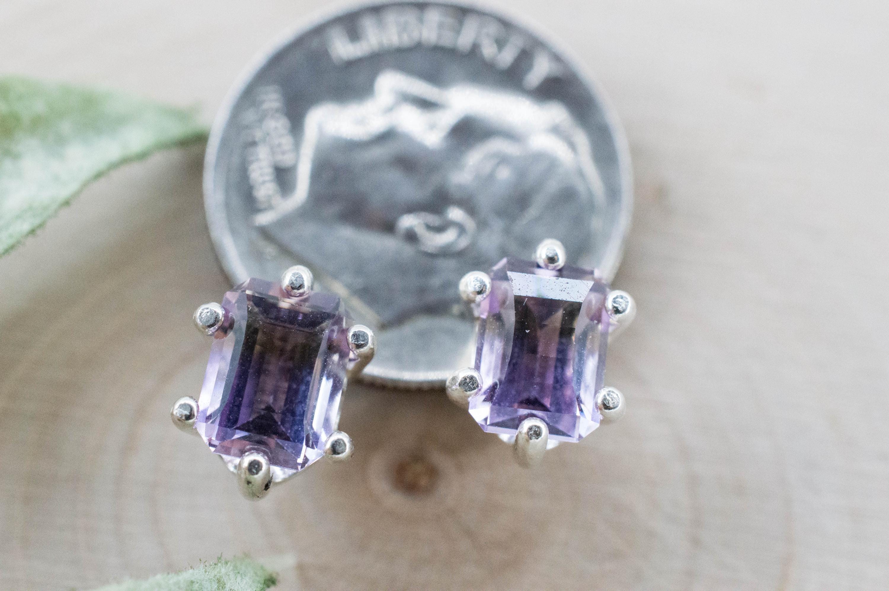 Ametrine Earrings; Natural Untreated Bolivia Ametrine; 1.875cts