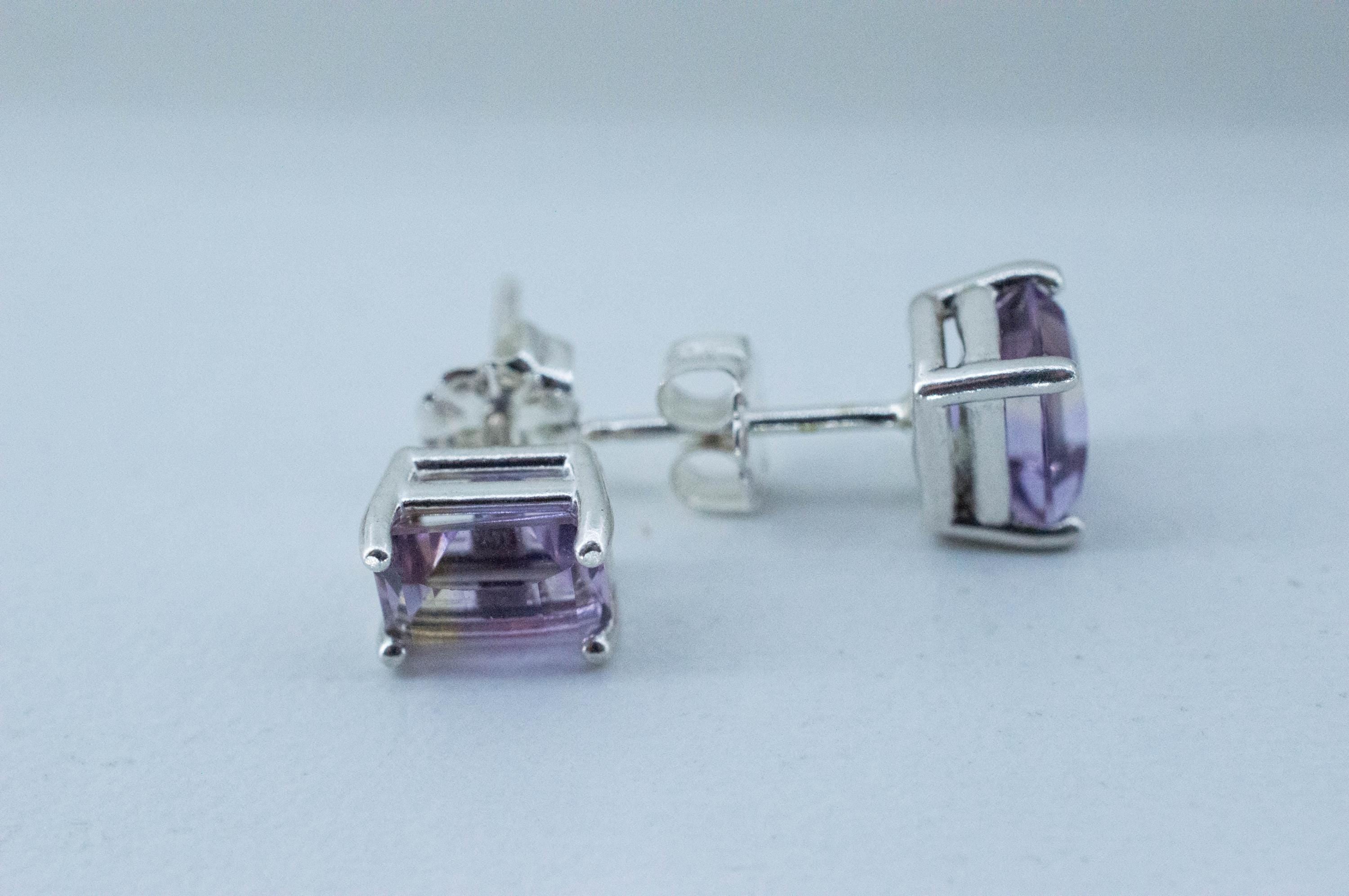 Ametrine Earrings; Natural Untreated Bolivia Ametrine; 1.975cts