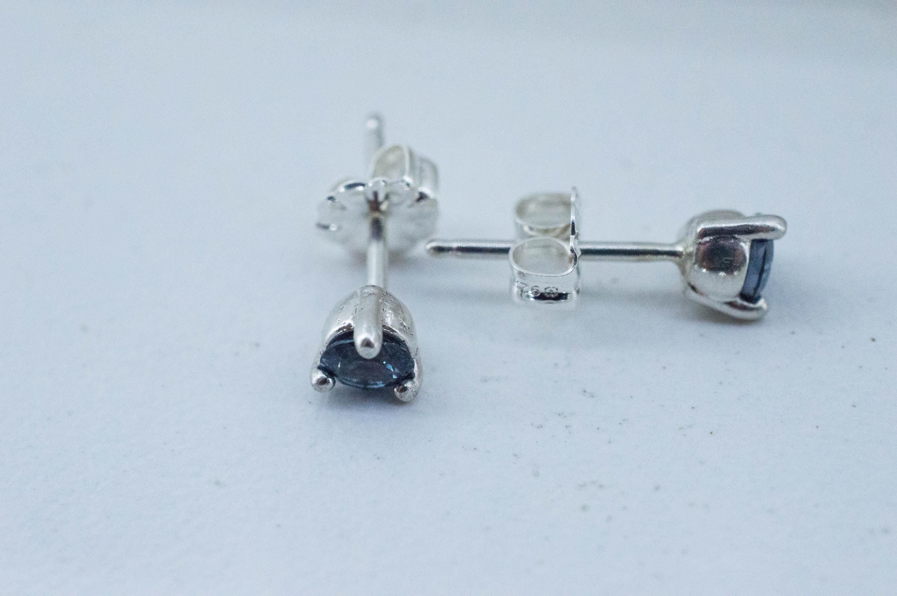 Blue Spinel Earrings; Natural Untreated Sri Lanka Spinel; 0.495cts - Mark Oliver Gems