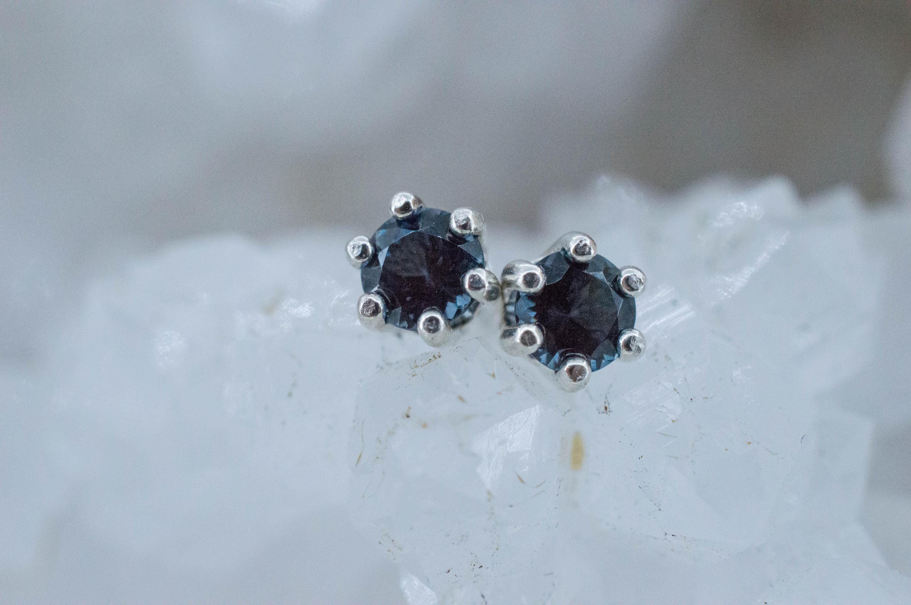 Blue Spinel Earrings; Natural Untreated Sri Lanka Spinel; 0.530cts
