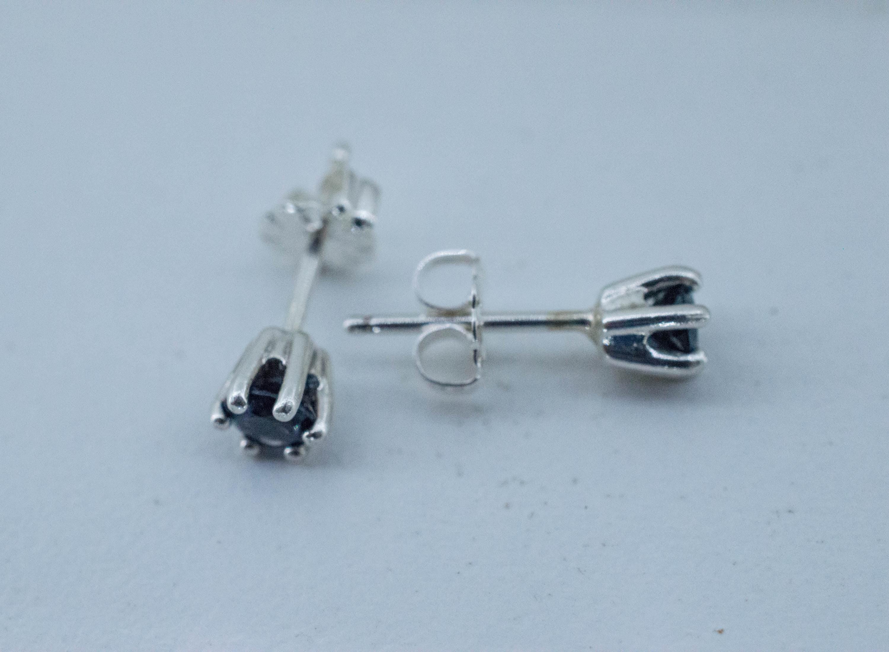 Blue Spinel Earrings; Natural Untreated Sri Lanka Spinel; 0.530cts - Mark Oliver Gems