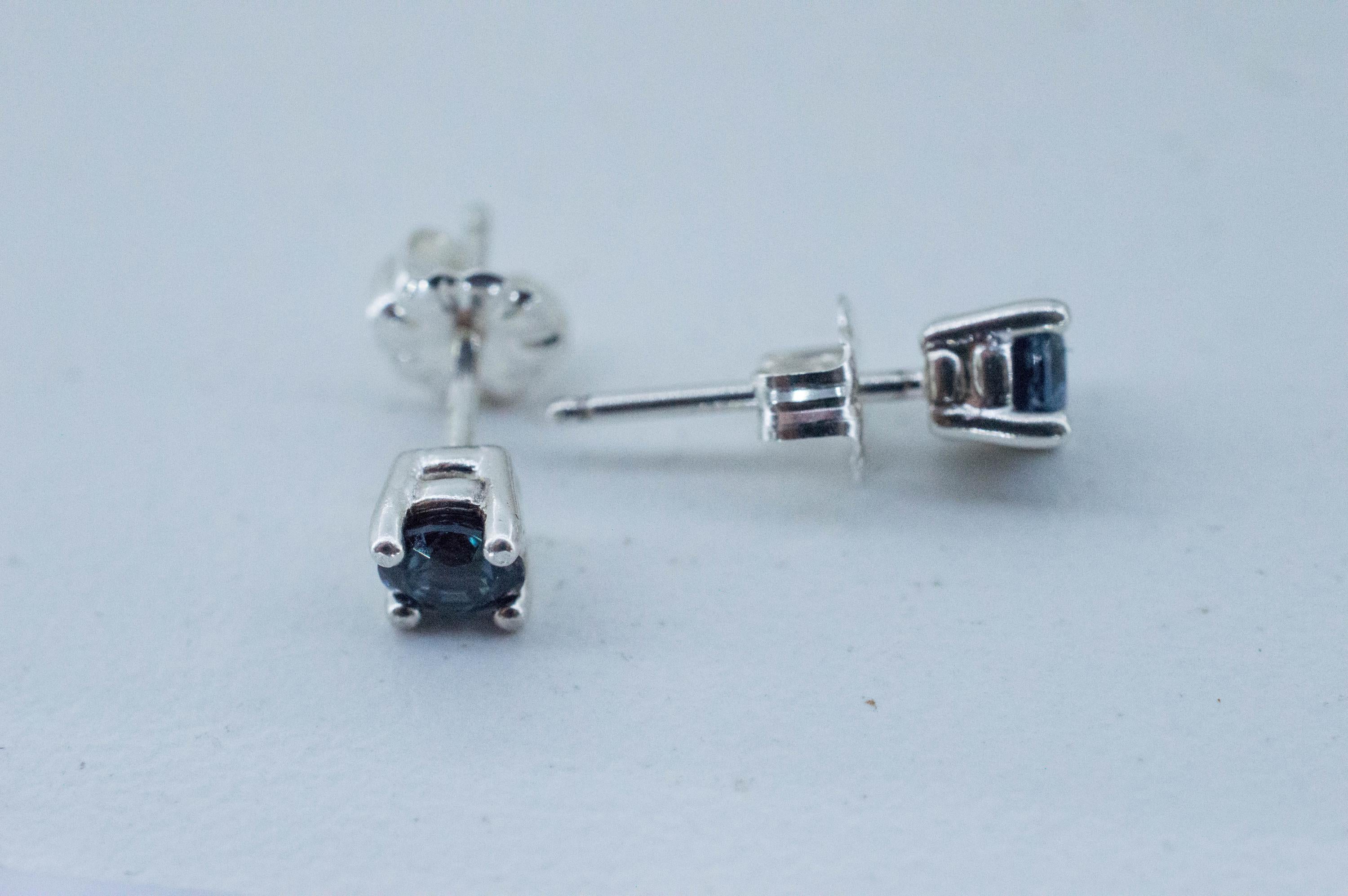 Blue Spinel Earrings; Natural Untreated Sri Lanka Spinel; 0.575cts - Mark Oliver Gems