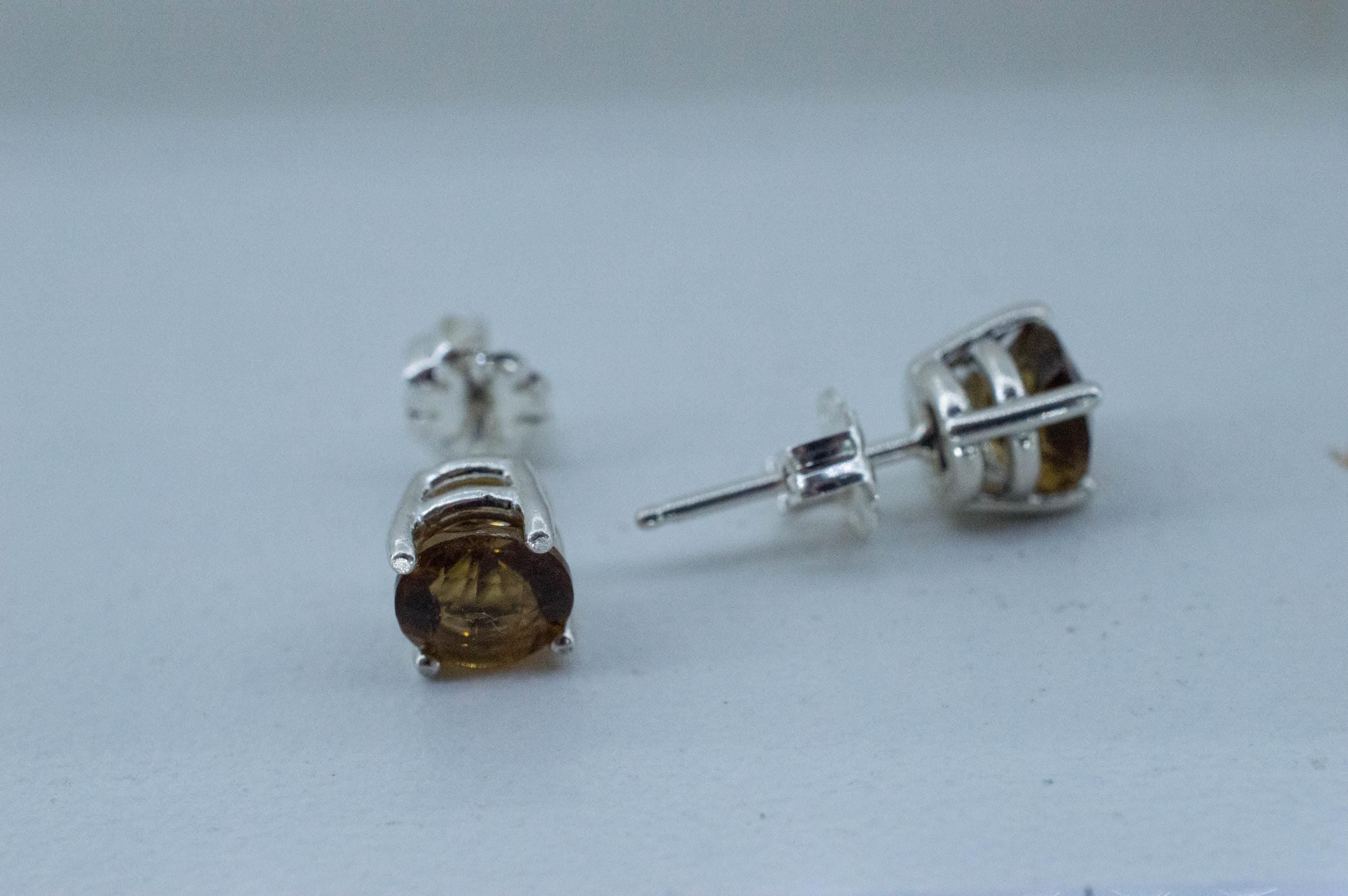 Whiskey Quartz Earrings; Natural Untreated Brazilian Quartz; 1.525cts