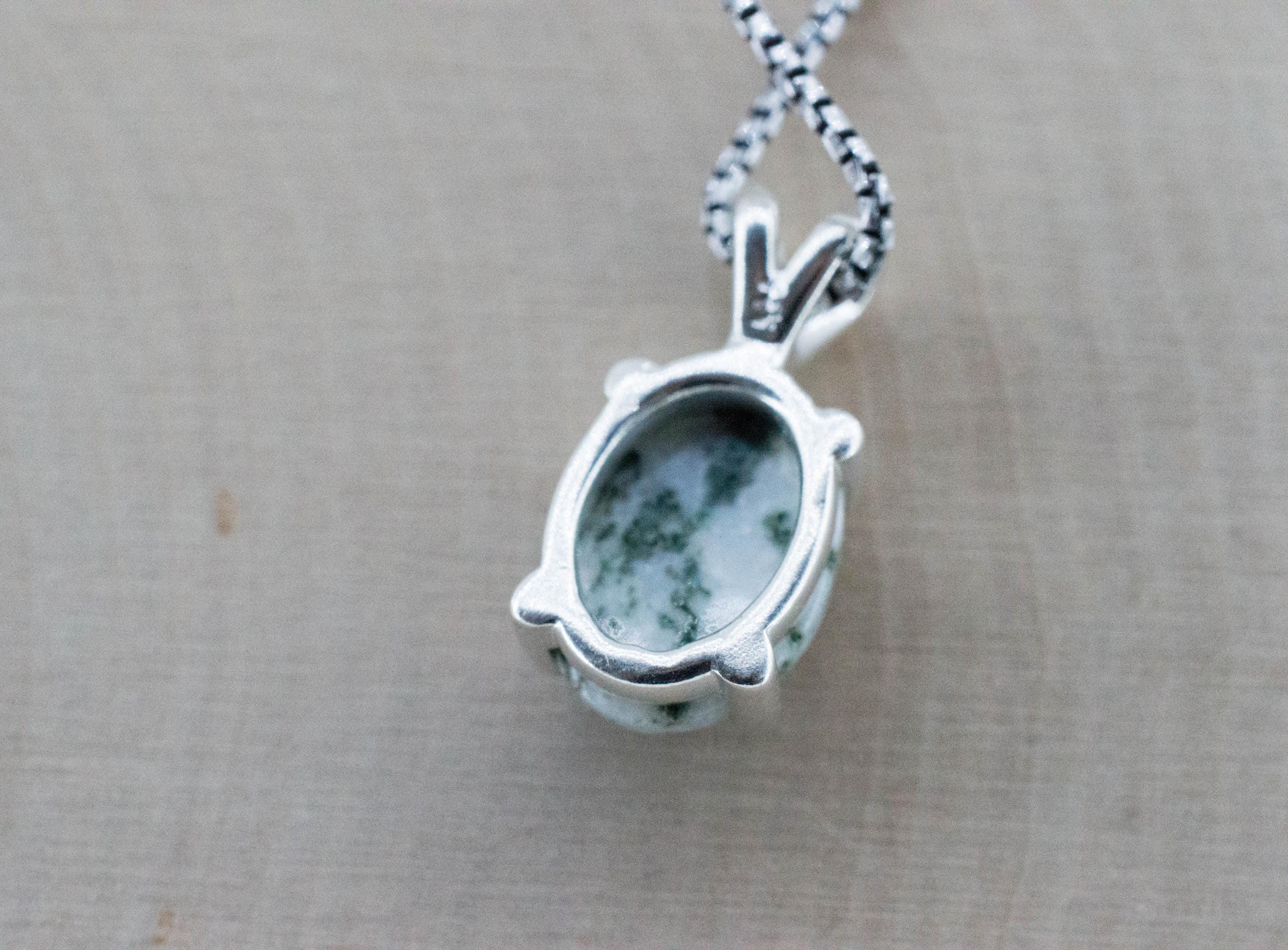 Tree Agate Pendant, Natural Untreated Brazil Dendritic Agate; 4.400cts