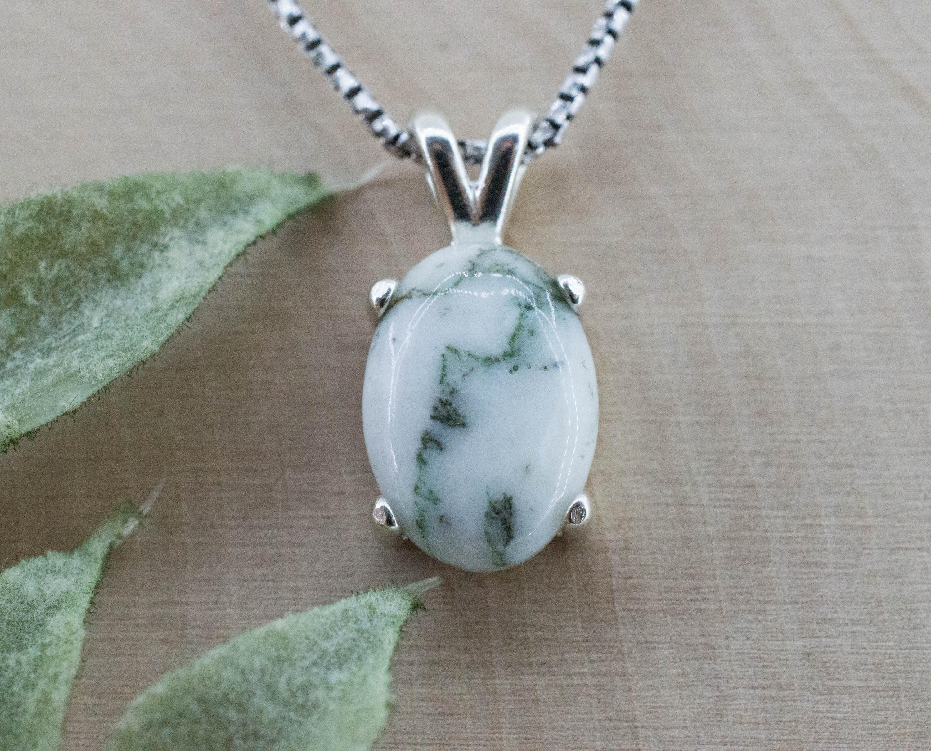 Tree Agate Pendant, Natural Untreated Brazil Dendritic Agate; 4.895cts