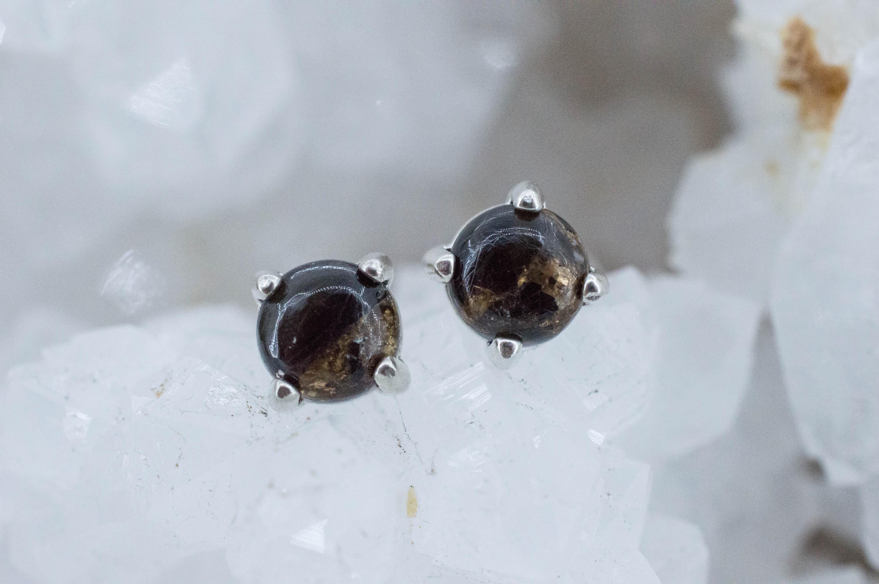 Copper Obsidian Earrings; Natural USA Obsidian; 1.385cts