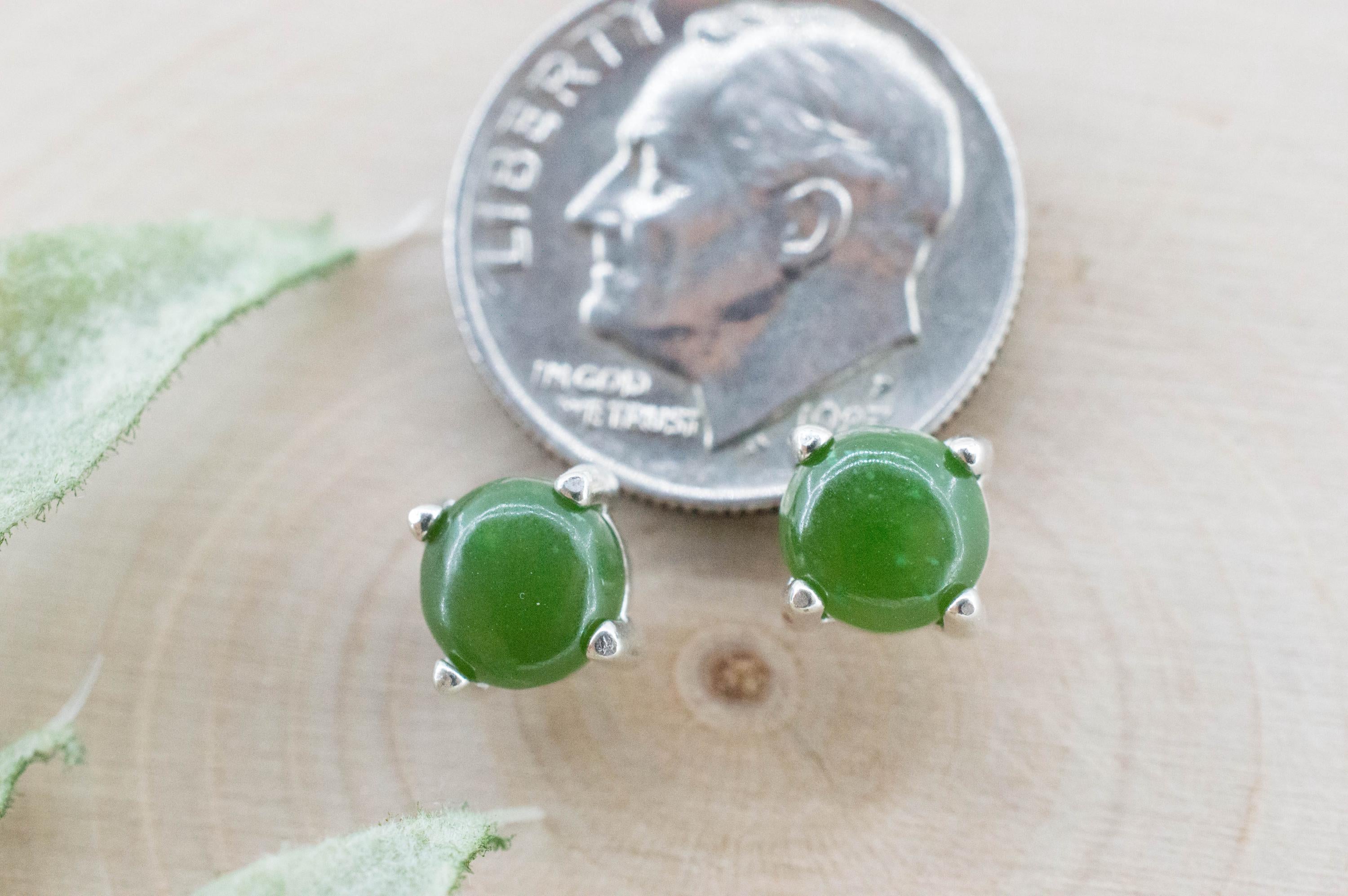 Jade Earrings; Natural Untreated Wyoming Nephrite Jade; 1.945cts