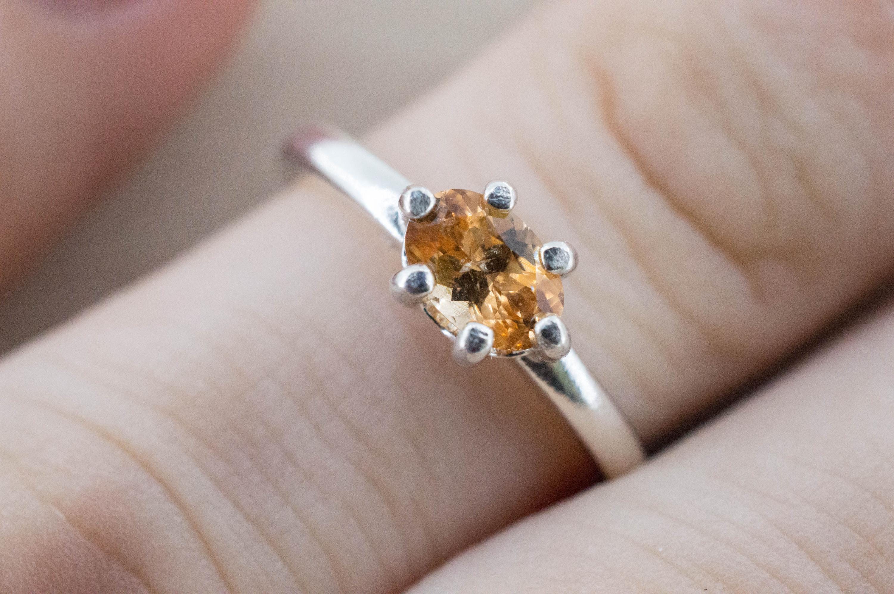 Hessonite Garnet Ring; Natural Untreated Canada Garnet; 0.640cts - Mark Oliver Gems