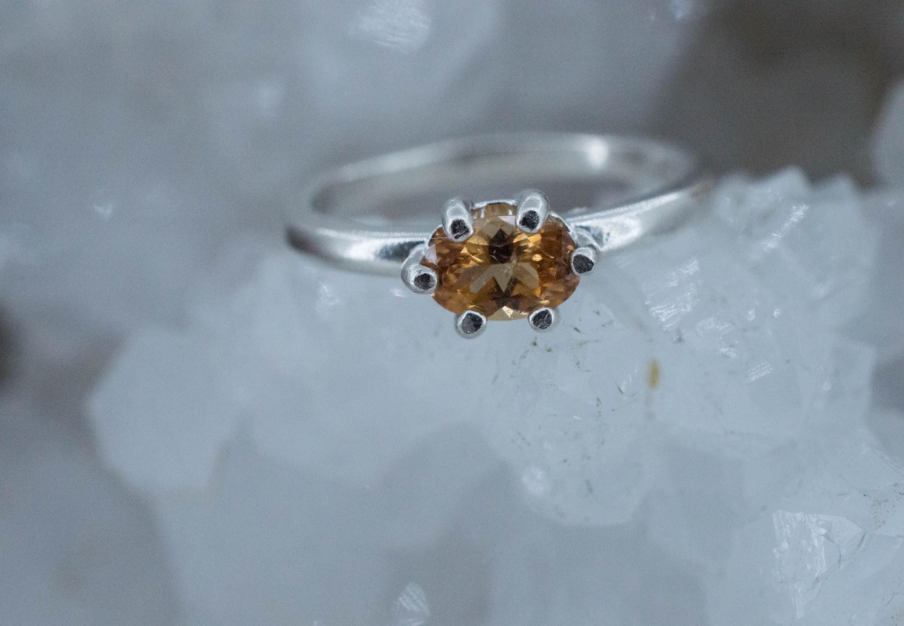 Hessonite Garnet Ring; Natural Untreated Canada Garnet; 0.640cts - Mark Oliver Gems