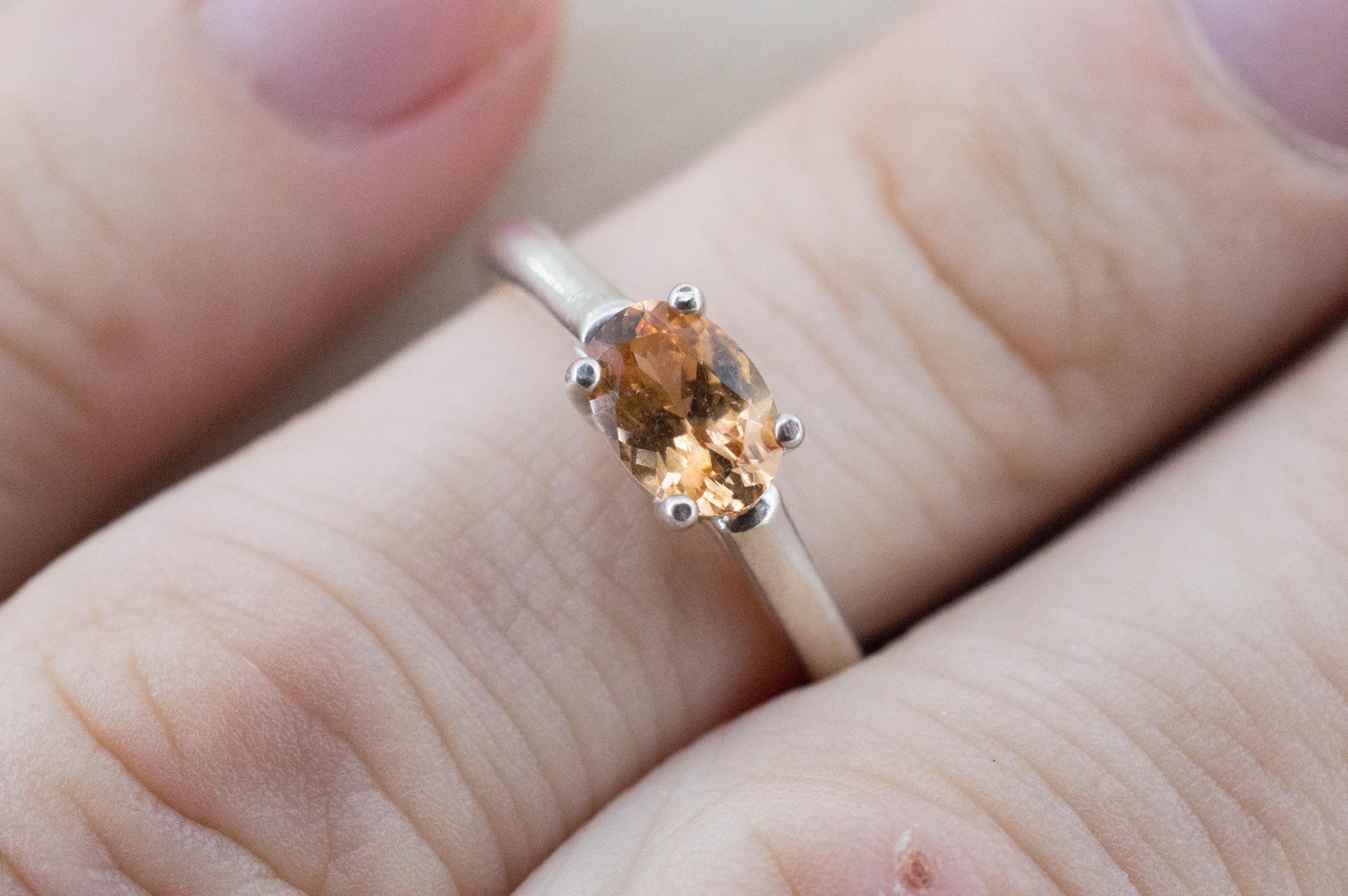 Hessonite Garnet Ring; Natural Untreated Canada Garnet; 0.920cts - Mark Oliver Gems