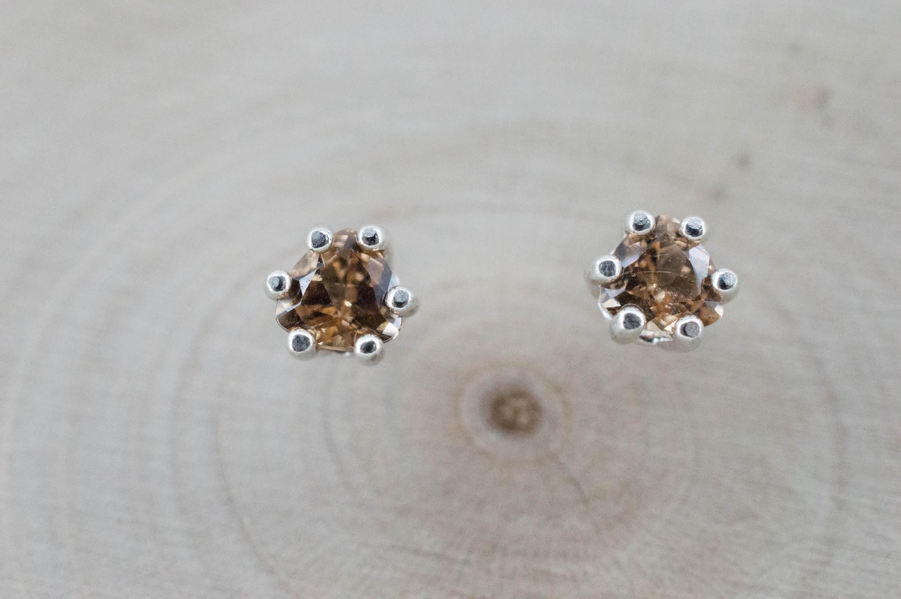 Hessonite Garnet Earrings; Natural Untreated Canada Garnet; 0535cts