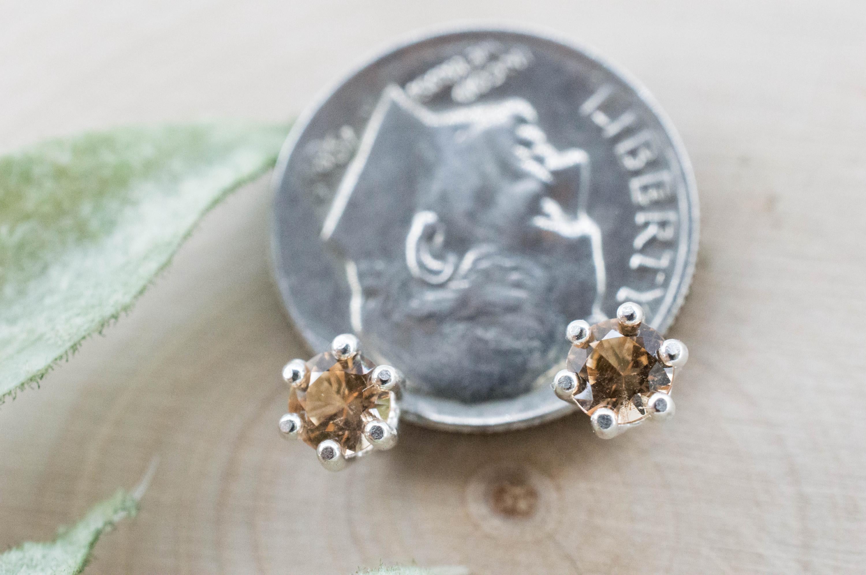 Hessonite Garnet Earrings; Natural Untreated Canada Garnet; 0545cts