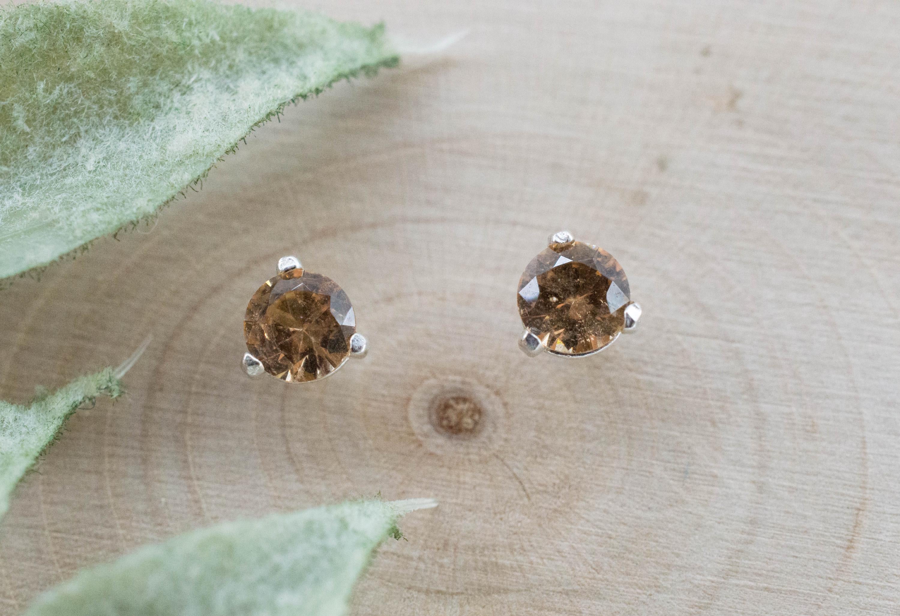 Hessonite Garnet Earrings; Natural Untreated Canada Garnet; 0580cts