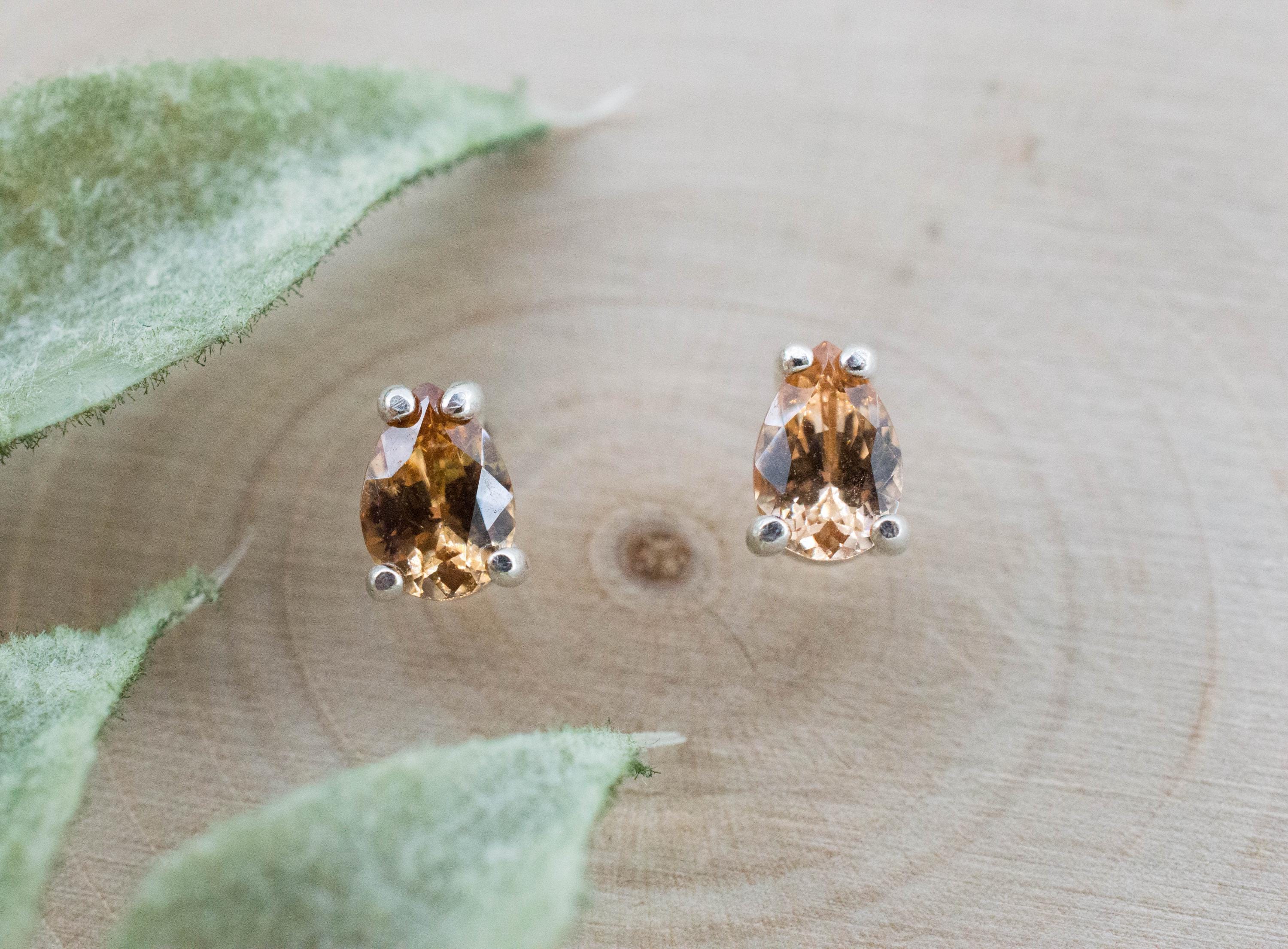 Hessonite Garnet Earrings; Natural Untreated Canada Garnet; 0.845cts