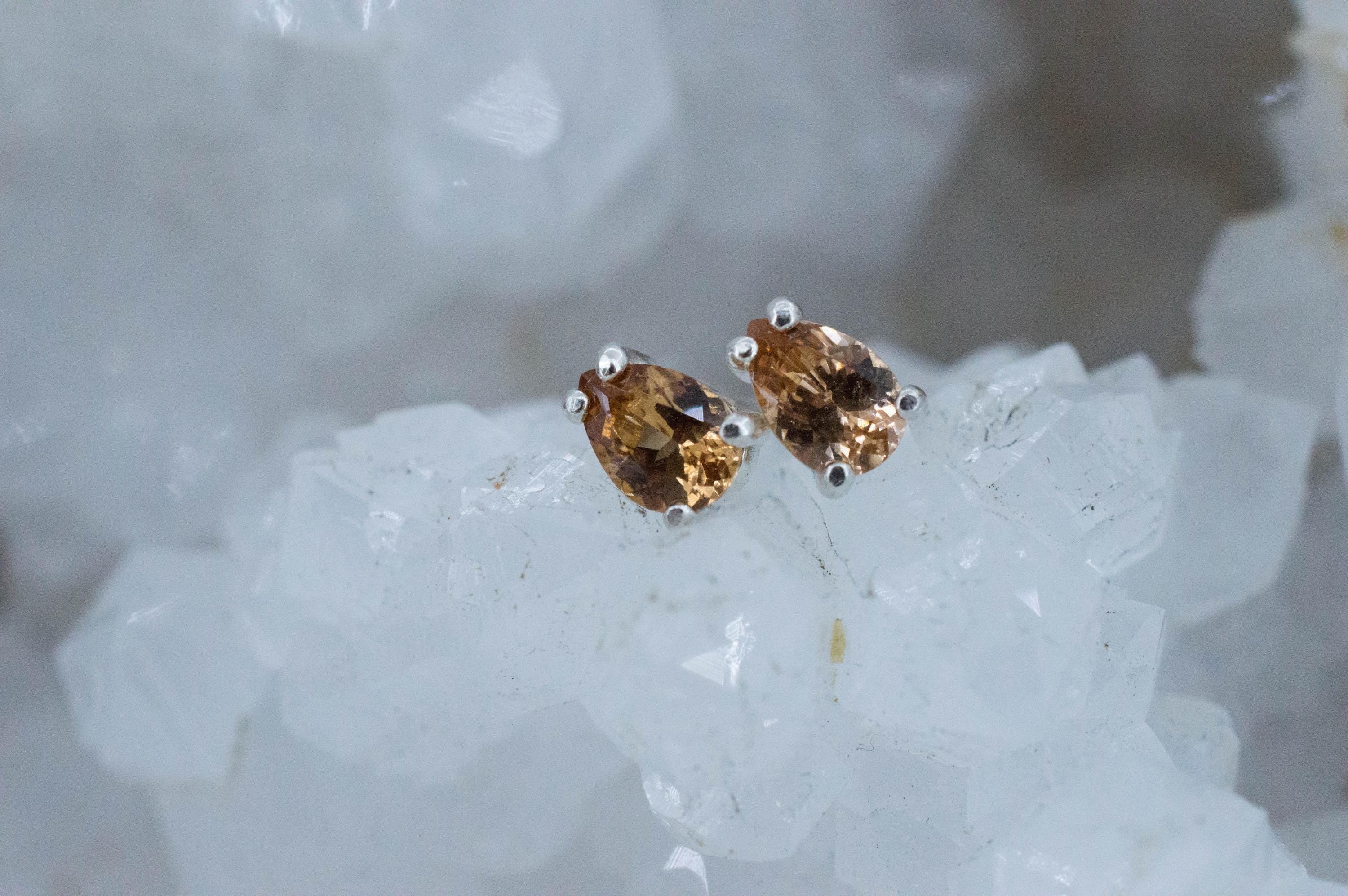 Hessonite Garnet Earrings; Natural Untreated Canada Garnet; 0.845cts