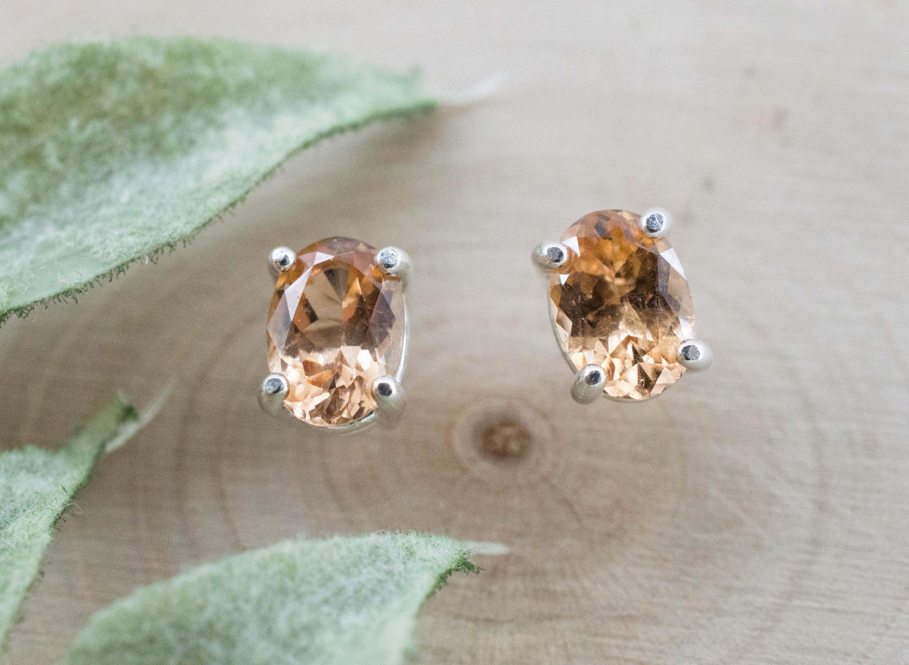 Hessonite Garnet Earrings; Natural Untreated Canada Garnet; 1.575cts