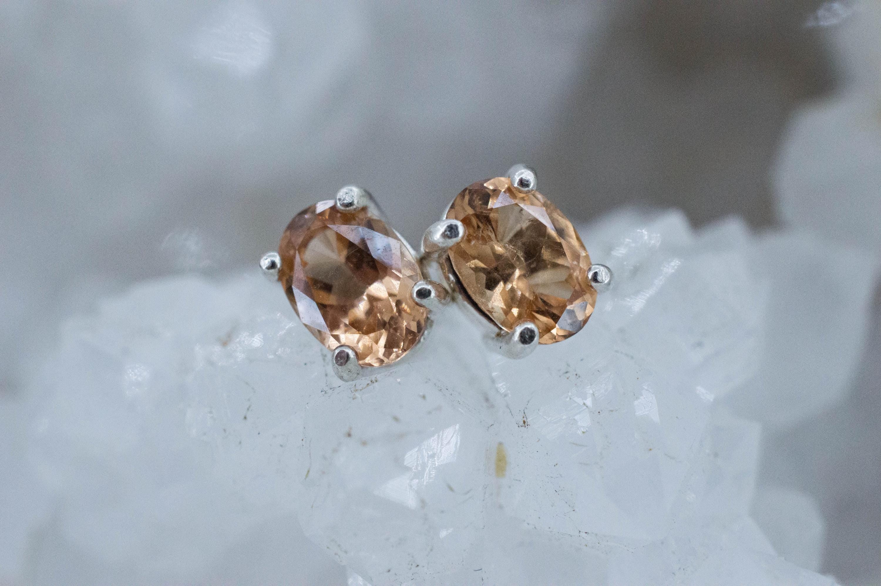 Hessonite Garnet Earrings; Natural Untreated Canada Garnet; 1.575cts