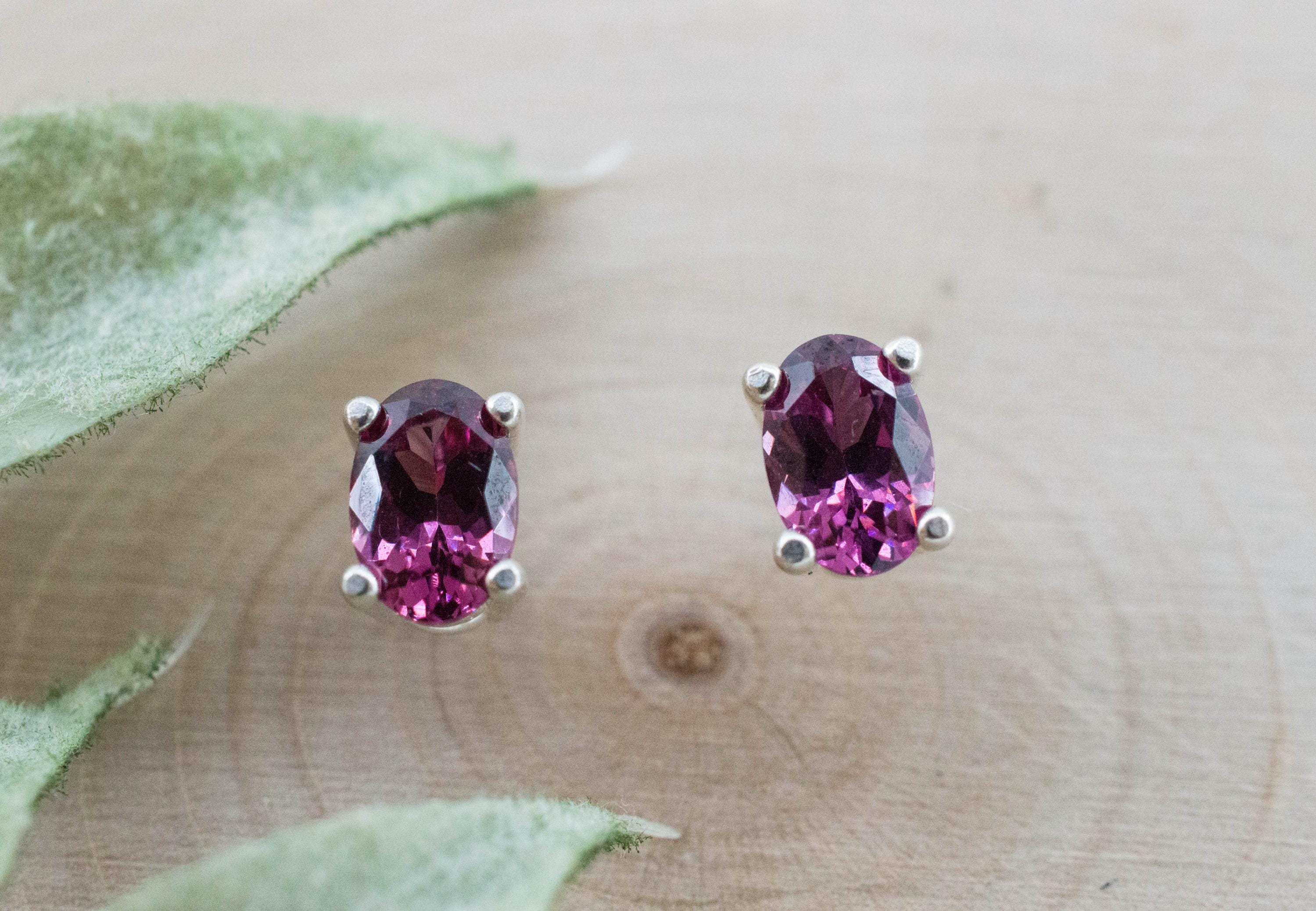 Umbalite Garnet Earrings, Natural Untreated Tanzanian Garnet; 1.200cts
