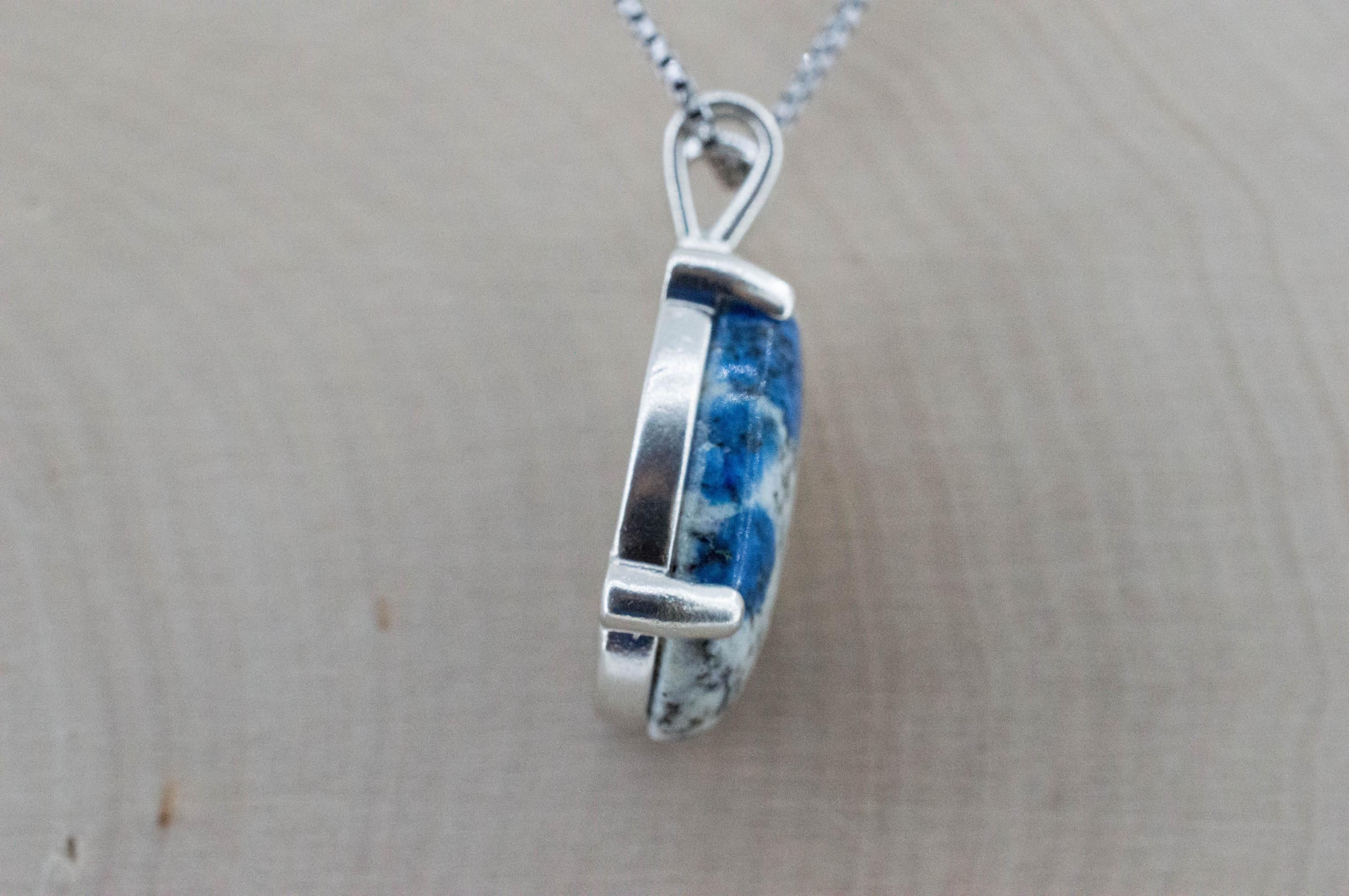 K2 Stone Pendant; Natural Untreated K2 Granite and Azurite; 17.650cts