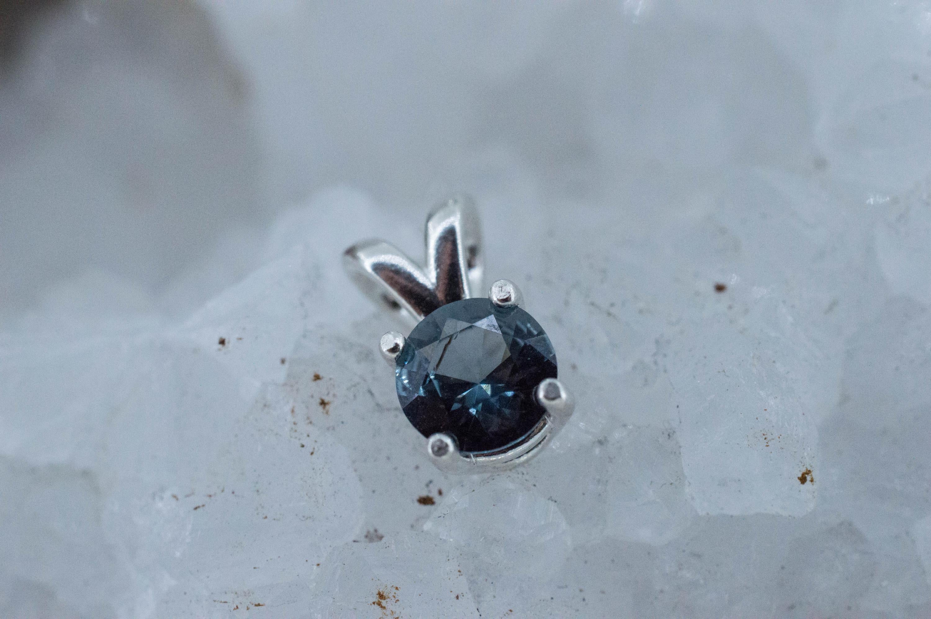 Blue Spinel Pendant; Natural Untreated Mozambique Spinel; 0.780cts