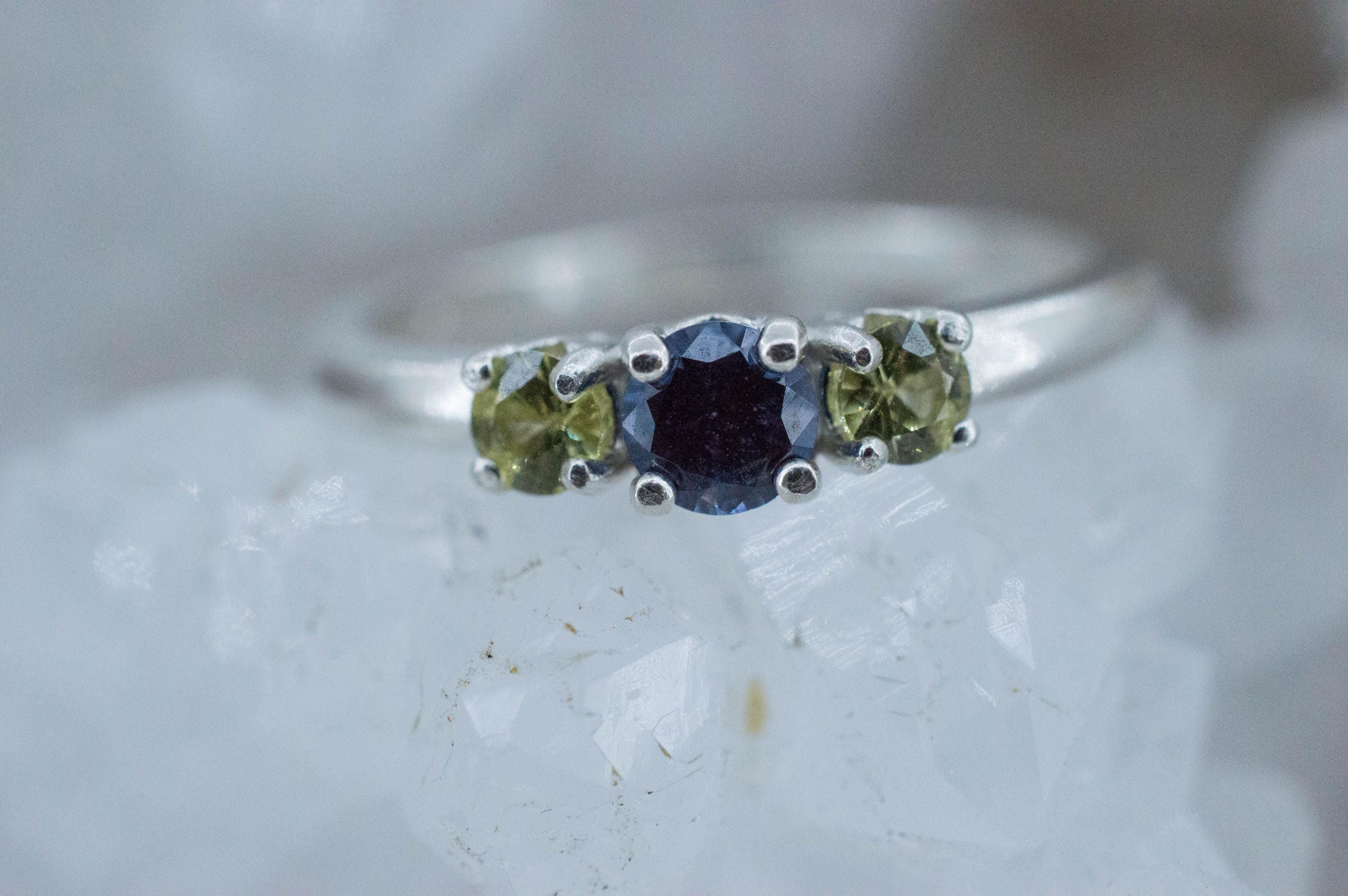 Blue Spinel and Mali Garnet Ring, Natural Untreated Sri Lanka Blue Spinel - Mark Oliver Gems