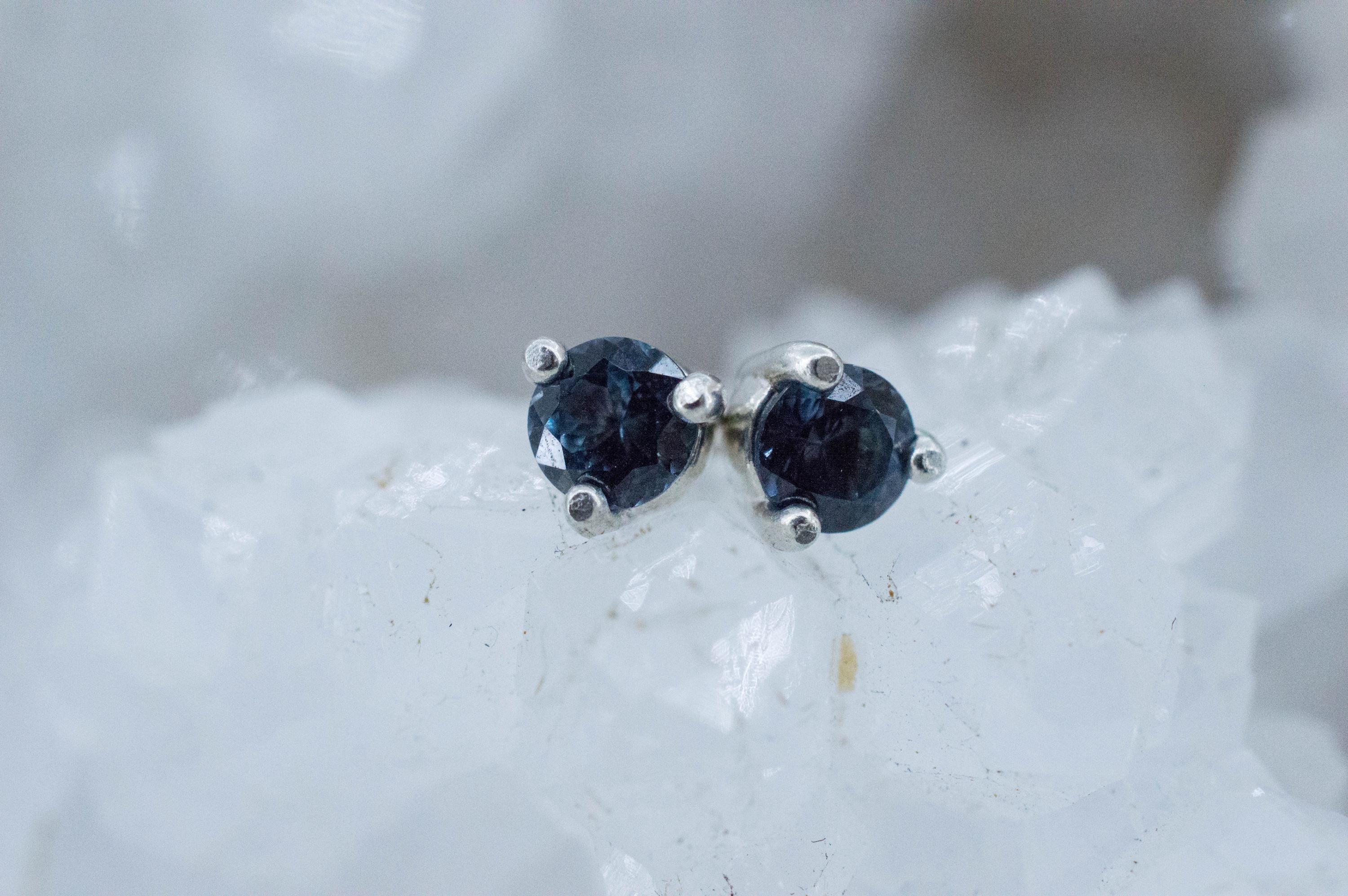 Blue Spinel Earrings; Natural Untreated Sri Lanka Spinel; 0.495cts