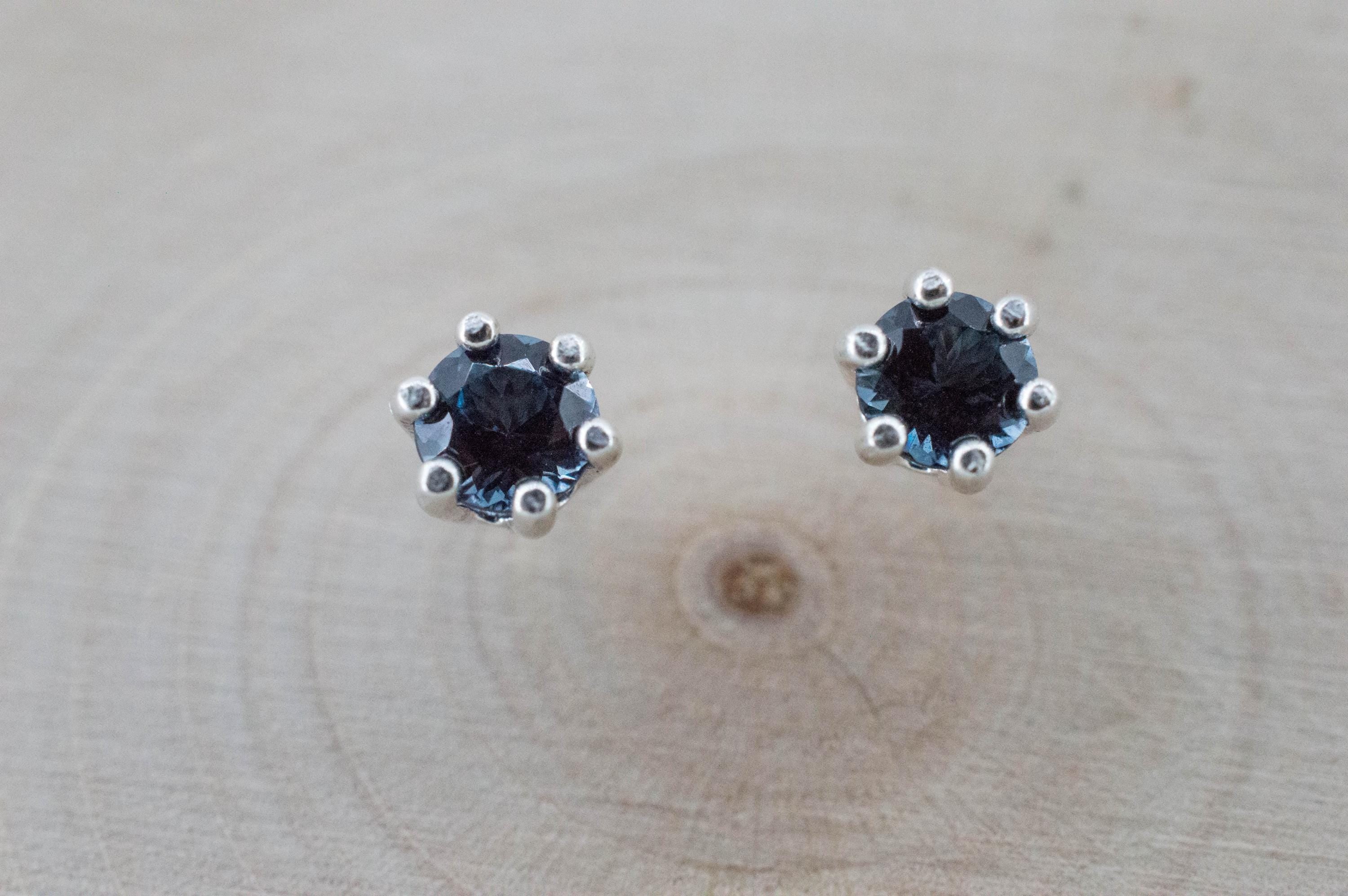 Blue Spinel Earrings; Natural Untreated Sri Lanka Spinel; 0.530cts - Mark Oliver Gems