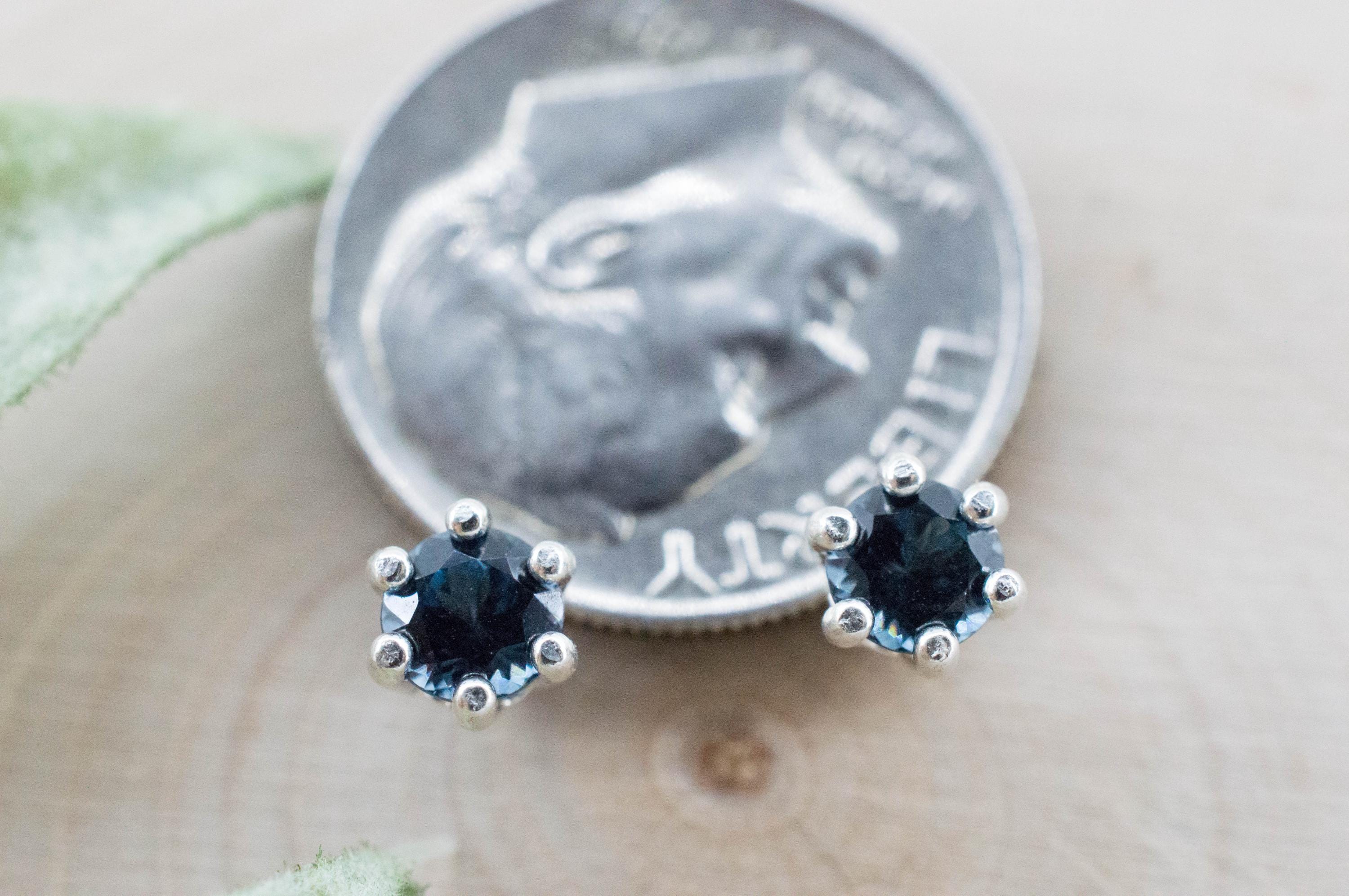 Blue Spinel Earrings; Natural Untreated Sri Lanka Spinel; 0.530cts - Mark Oliver Gems