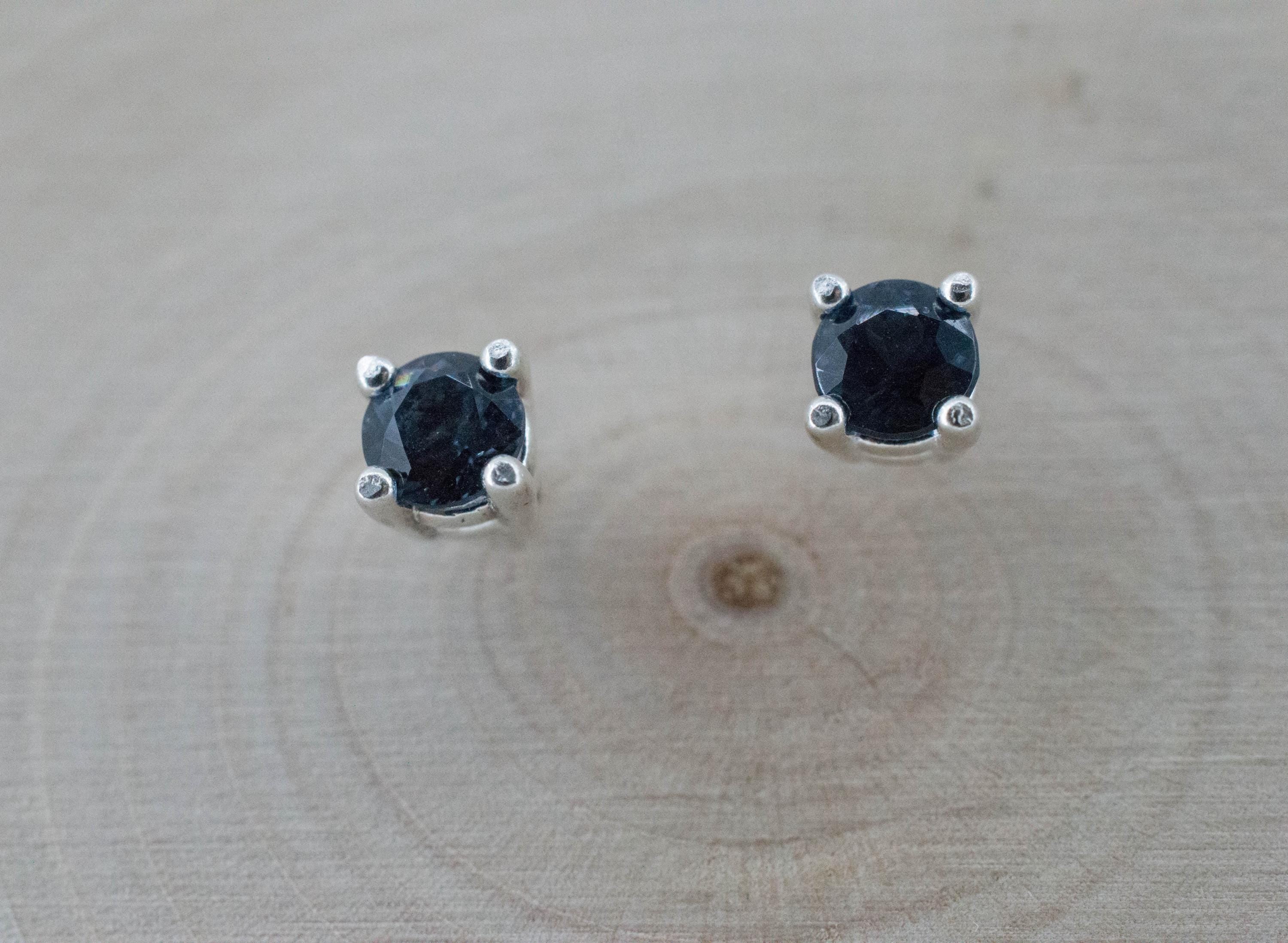 Blue Spinel Earrings; Natural Untreated Sri Lanka Spinel; 0.575cts - Mark Oliver Gems