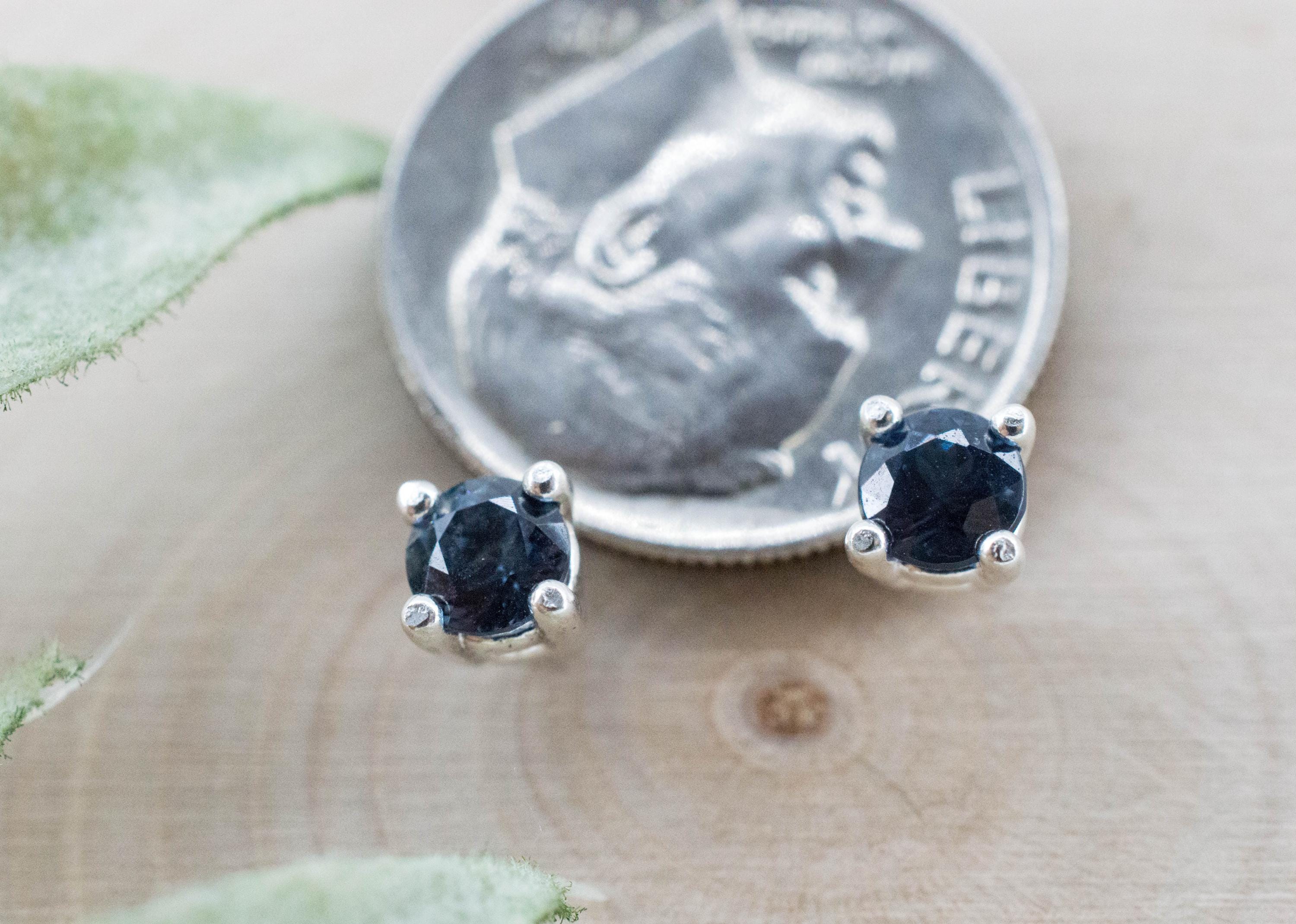 Blue Spinel Earrings; Natural Untreated Sri Lanka Spinel; 0.575cts - Mark Oliver Gems