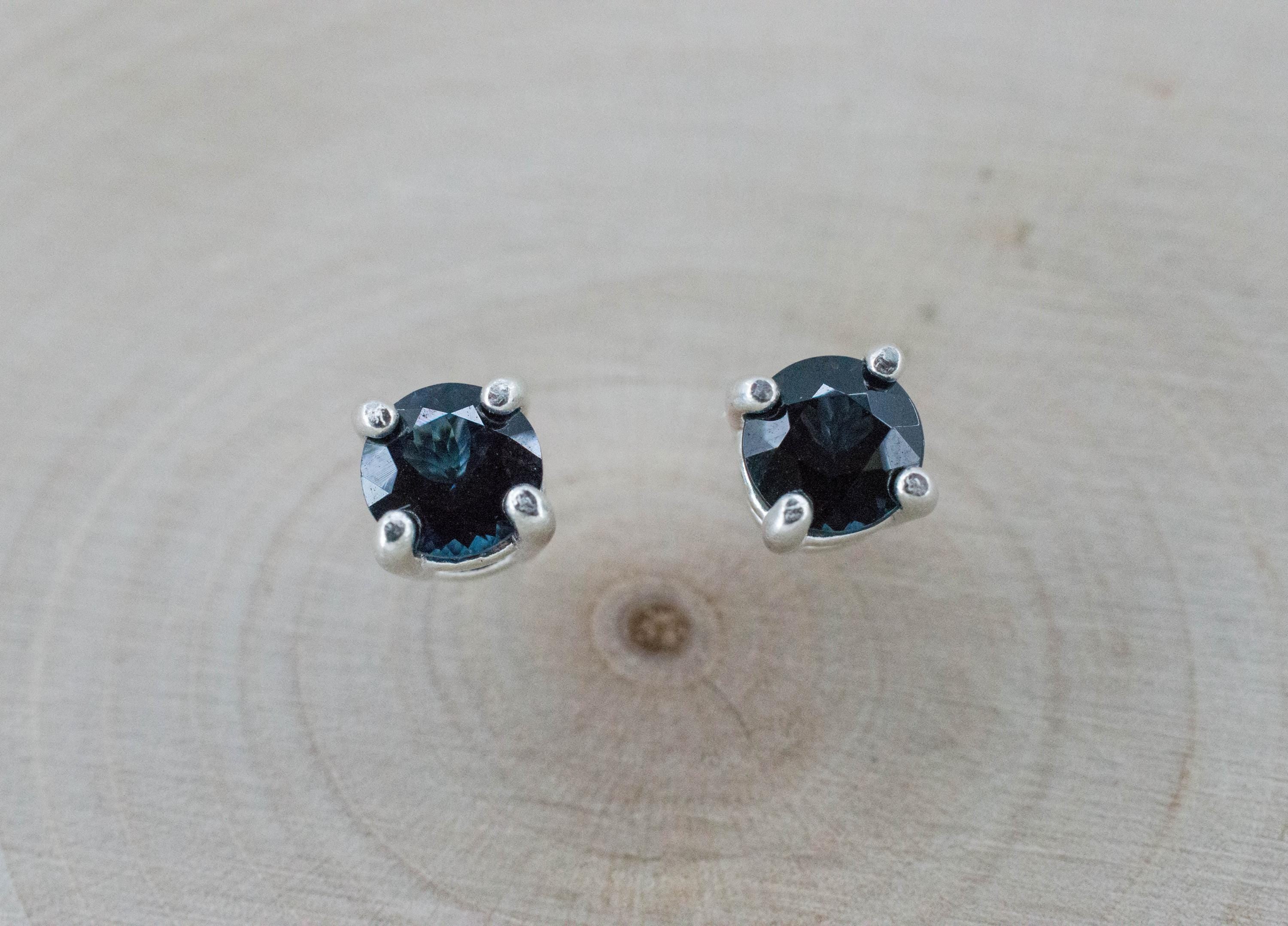 Blue Spinel Earrings; Natural Untreated Sri Lanka Spinel; 0.990cts - Mark Oliver Gems