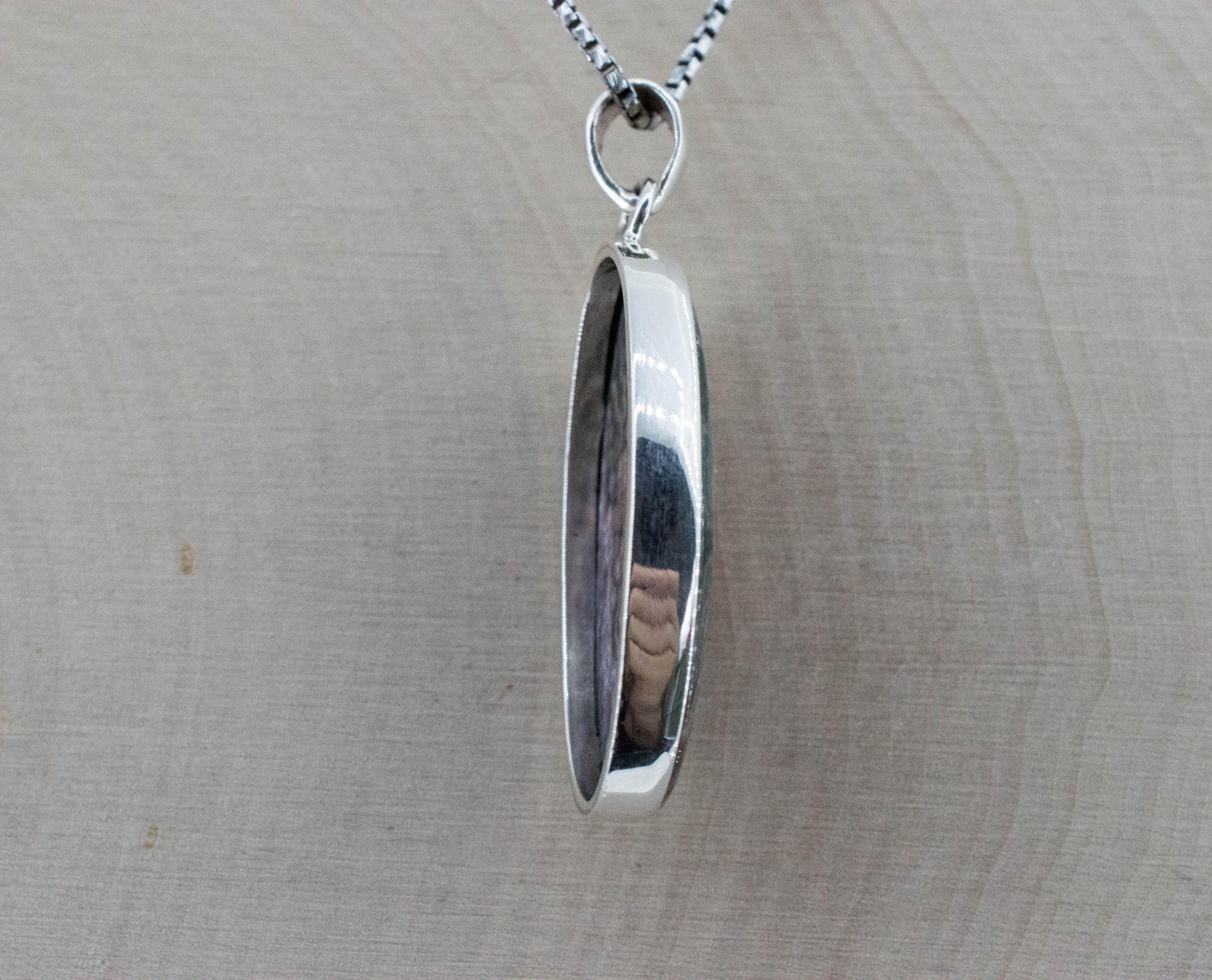 Ocean Jasper Pendant; Natural Untreated Madagascar Jasper; 30x18mm