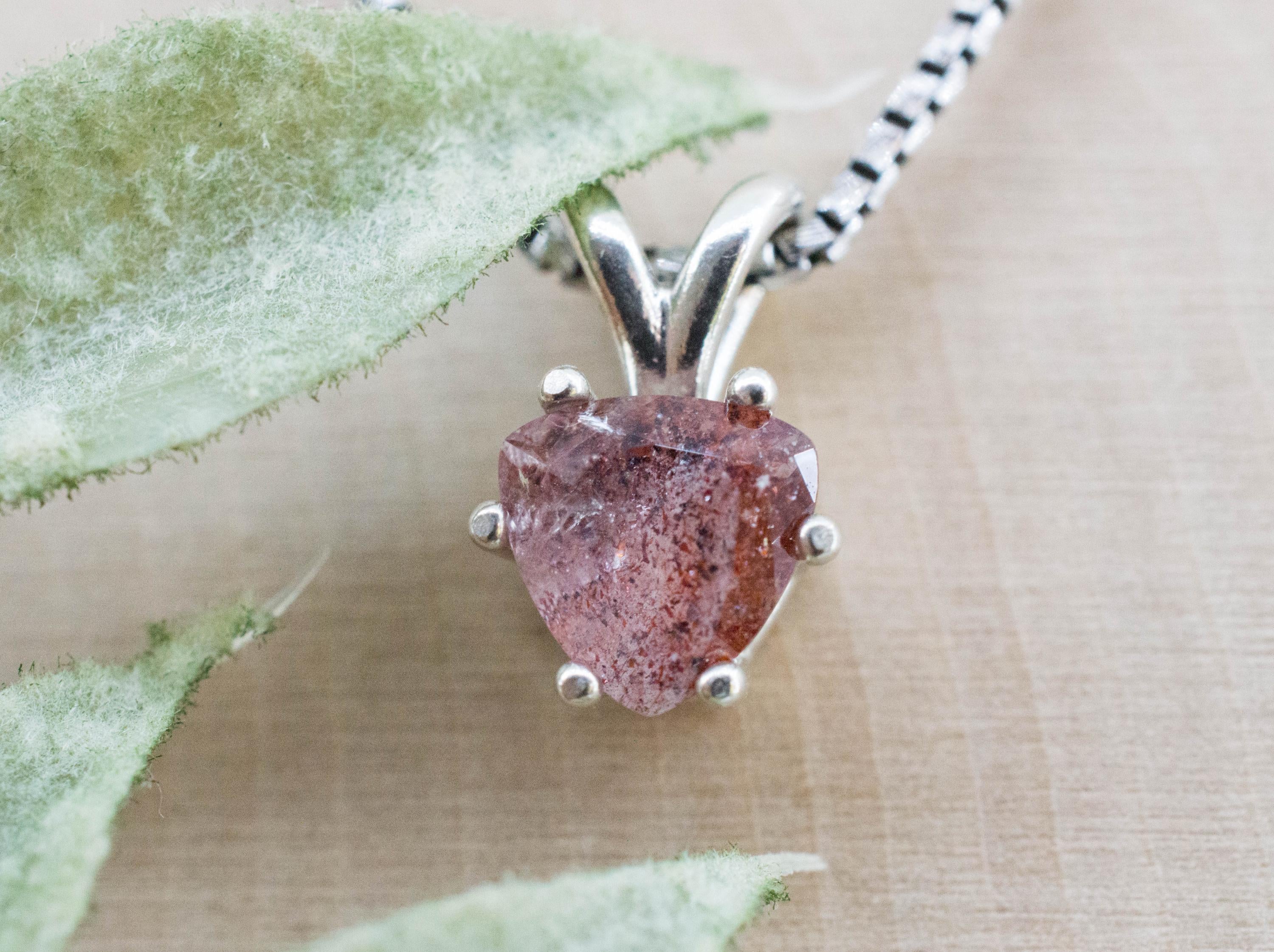 Hematite Quartz Pendant; Natural Untreated Tanzanian Fire and Ice Quartz; 1.120cts