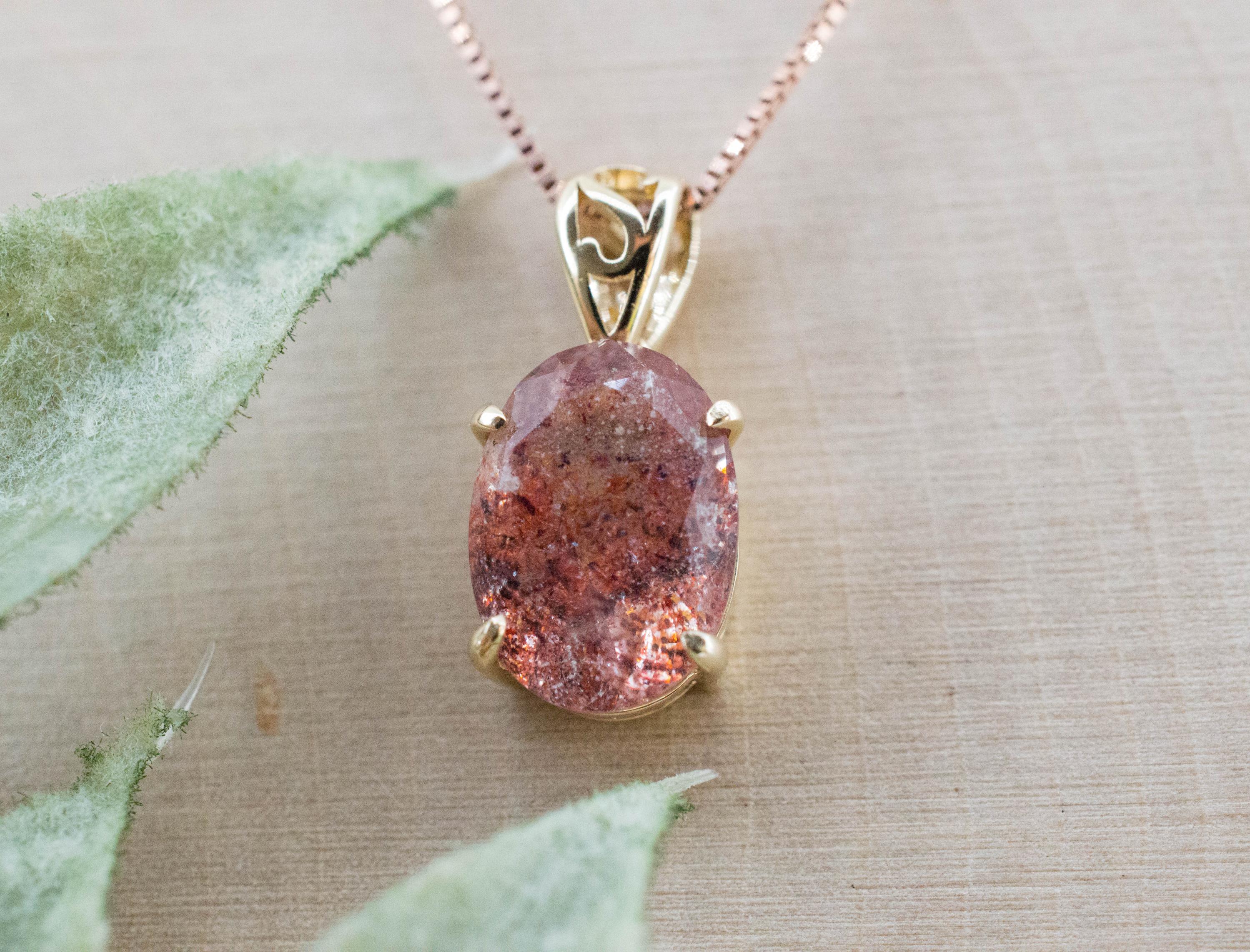 Hematite Quartz Pendant; Natural Untreated Tanzanian Fire and Ice Quartz; 1.965cts