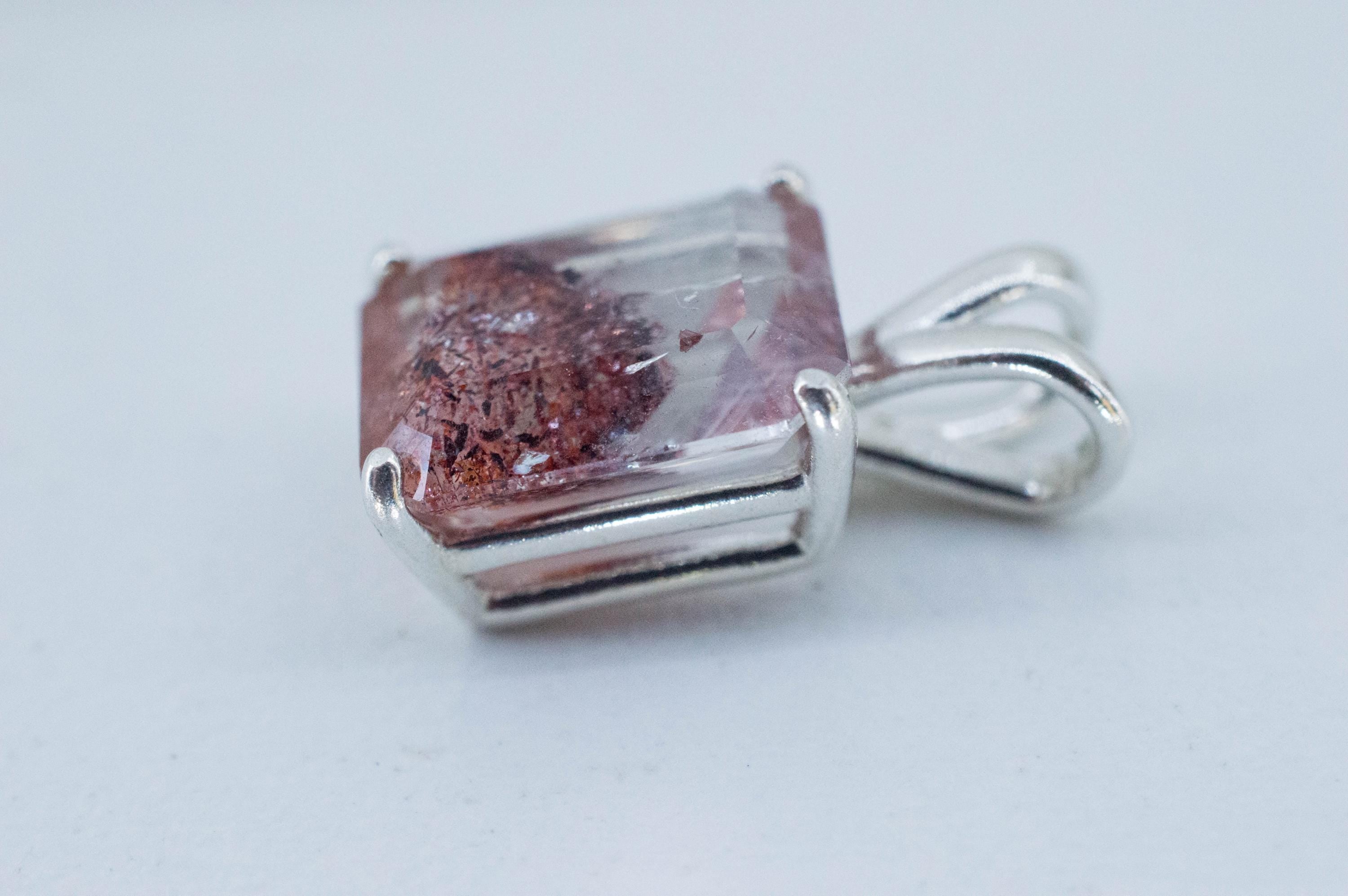 Hematite Quartz Pendant; Natural Untreated Tanzanian Fire and Ice Quartz; 4.325cts - Mark Oliver Gems