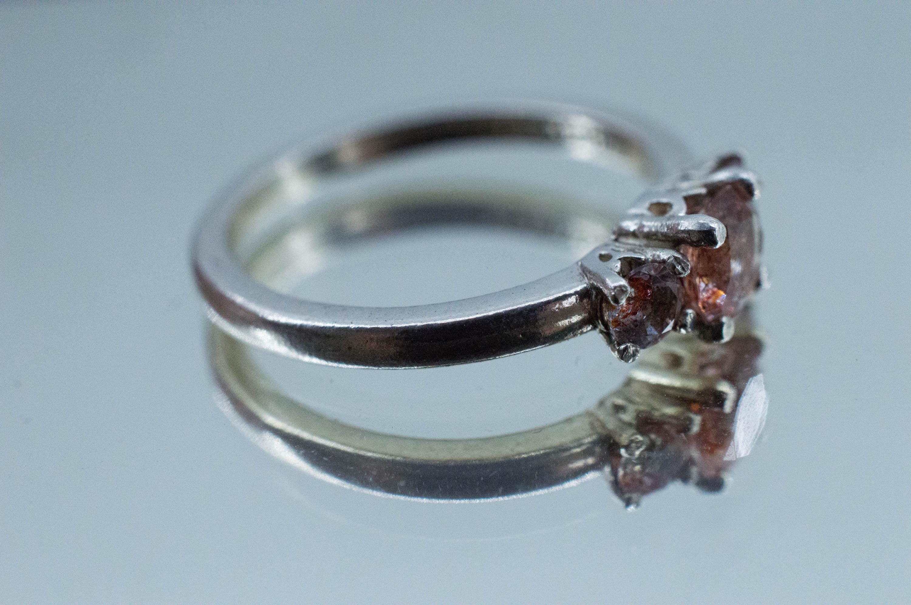 Hematite Quartz Ring; Natural Untreated Tanzania Fire and Ice Quartz; 0.630cts - Mark Oliver Gems
