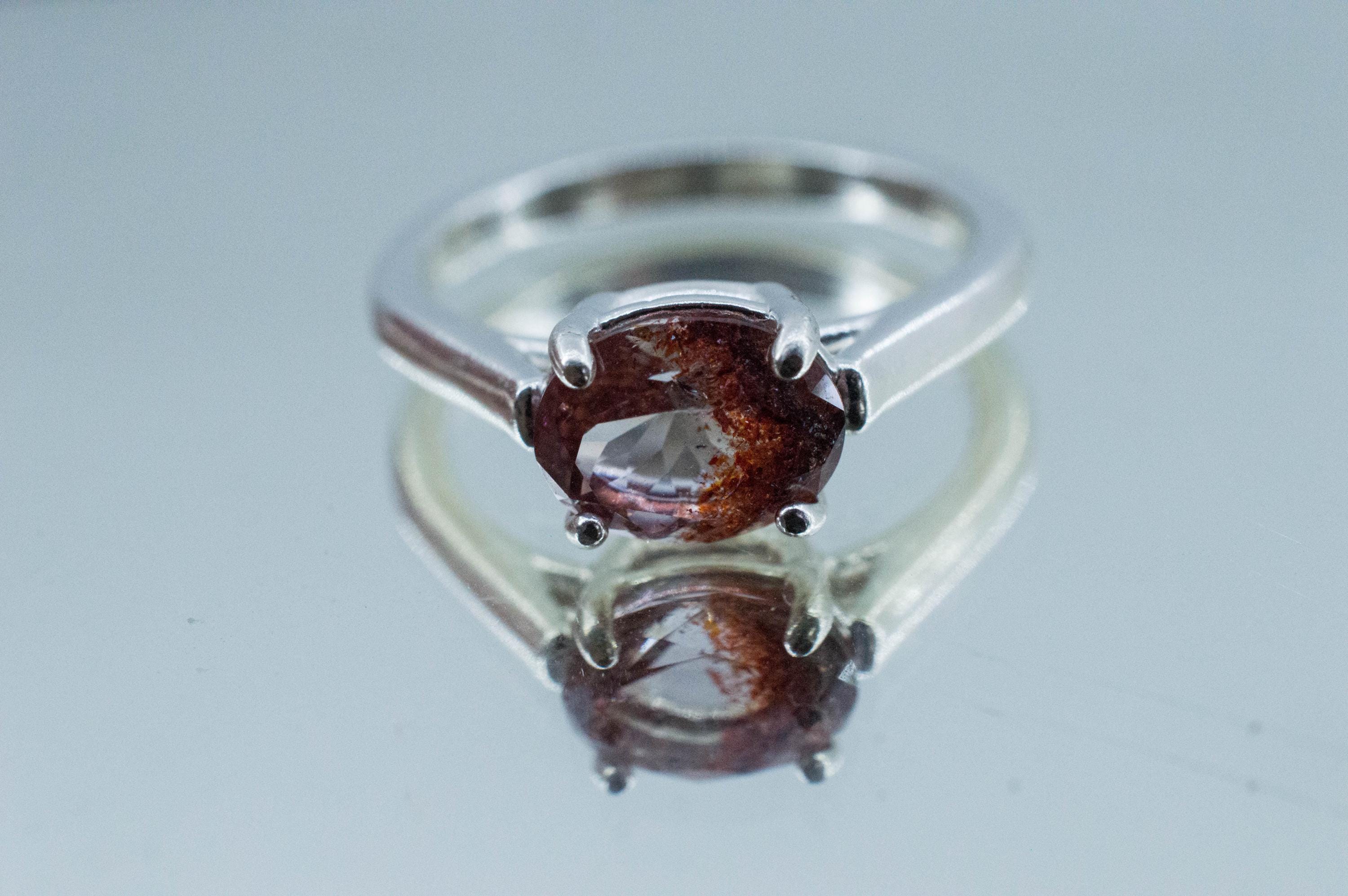 Hematite Quartz Ring; Natural Untreated Tanzania Fire and Ice Quartz; 1.410cts - Mark Oliver Gems