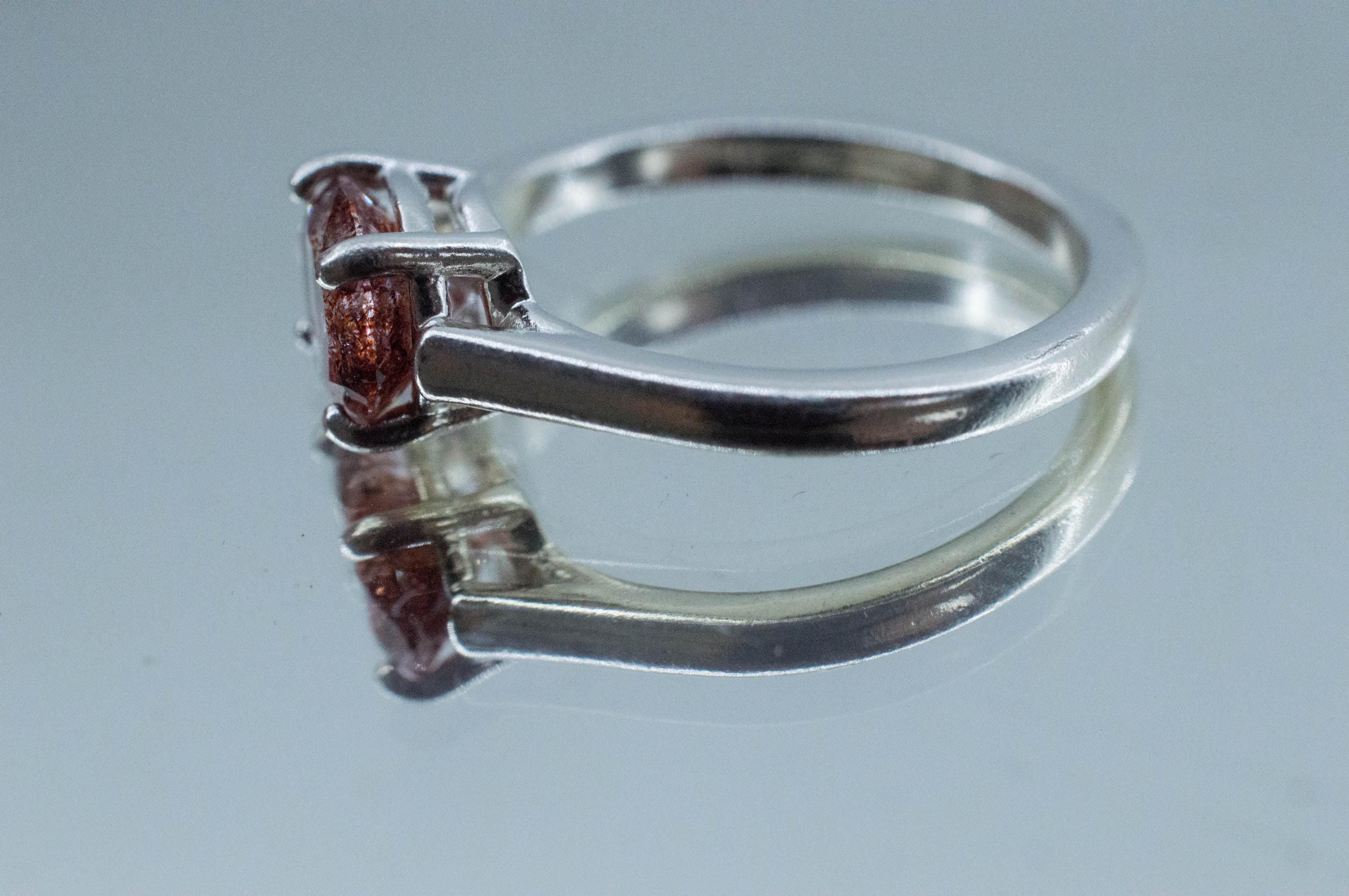 Hematite Quartz Ring; Natural Untreated Tanzania Fire and Ice Quartz; 1.410cts - Mark Oliver Gems