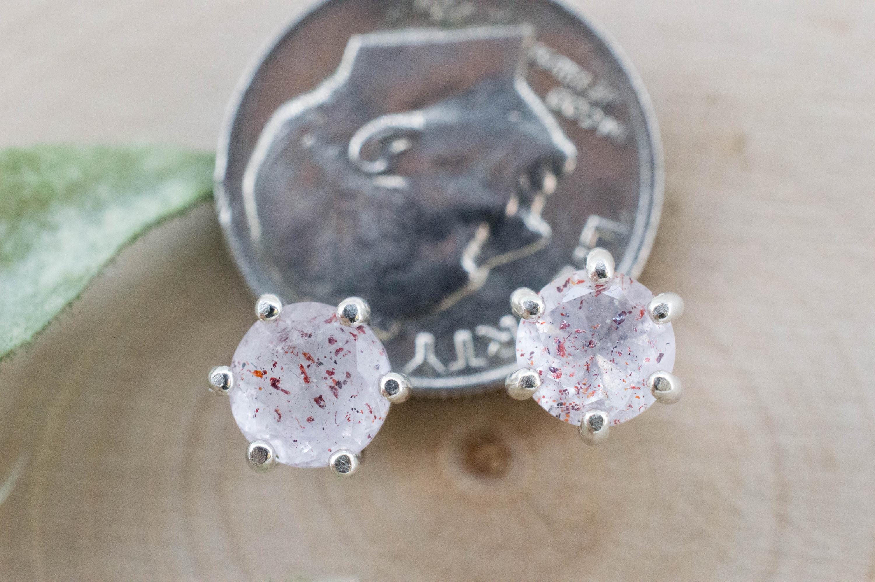 Hematite Quartz Earrings; Natural Untreated Tanzanian Fire and Ice Quartz; 1.460cts - Mark Oliver Gems