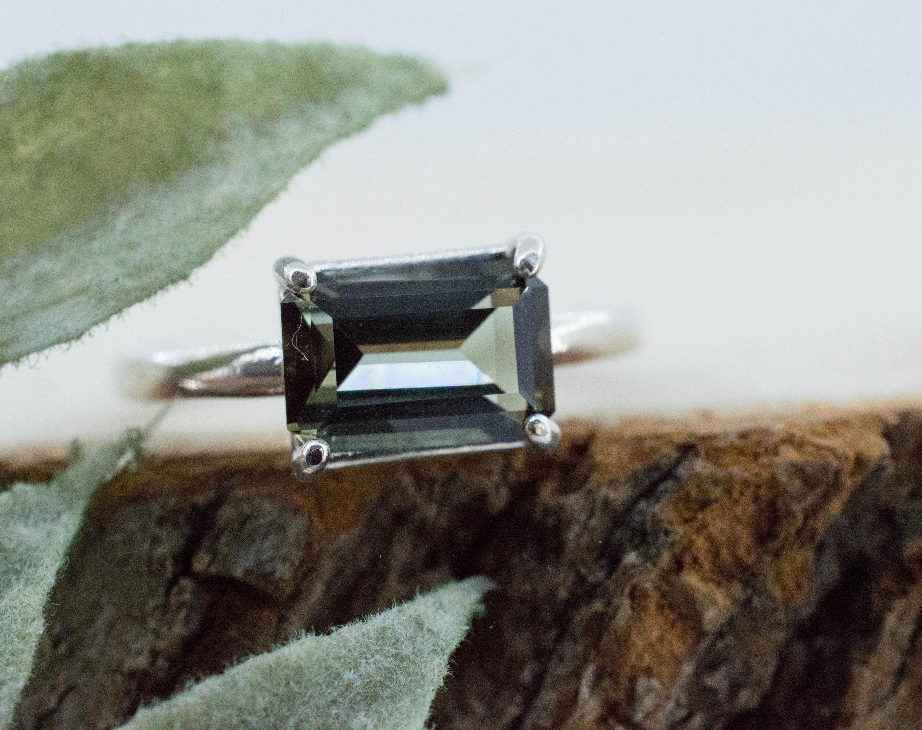 Gray Tourmaline Ring; Genuine Untreated Brazil Tourmaline; 1.750cts