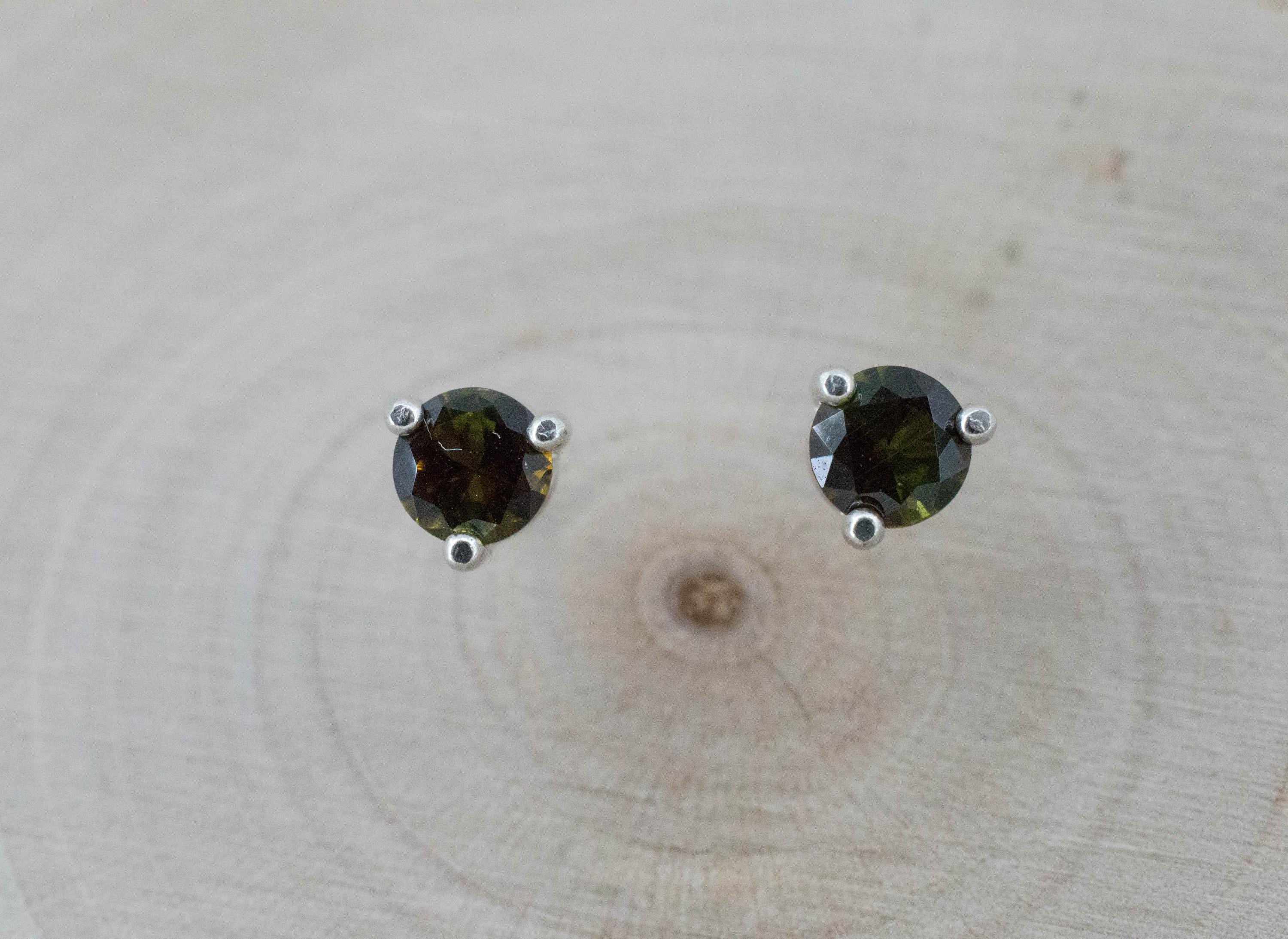 Tourmaline Earrings; Natural Untreated Brazil Dravite Tourmaline; 0.440cts - Mark Oliver Gems