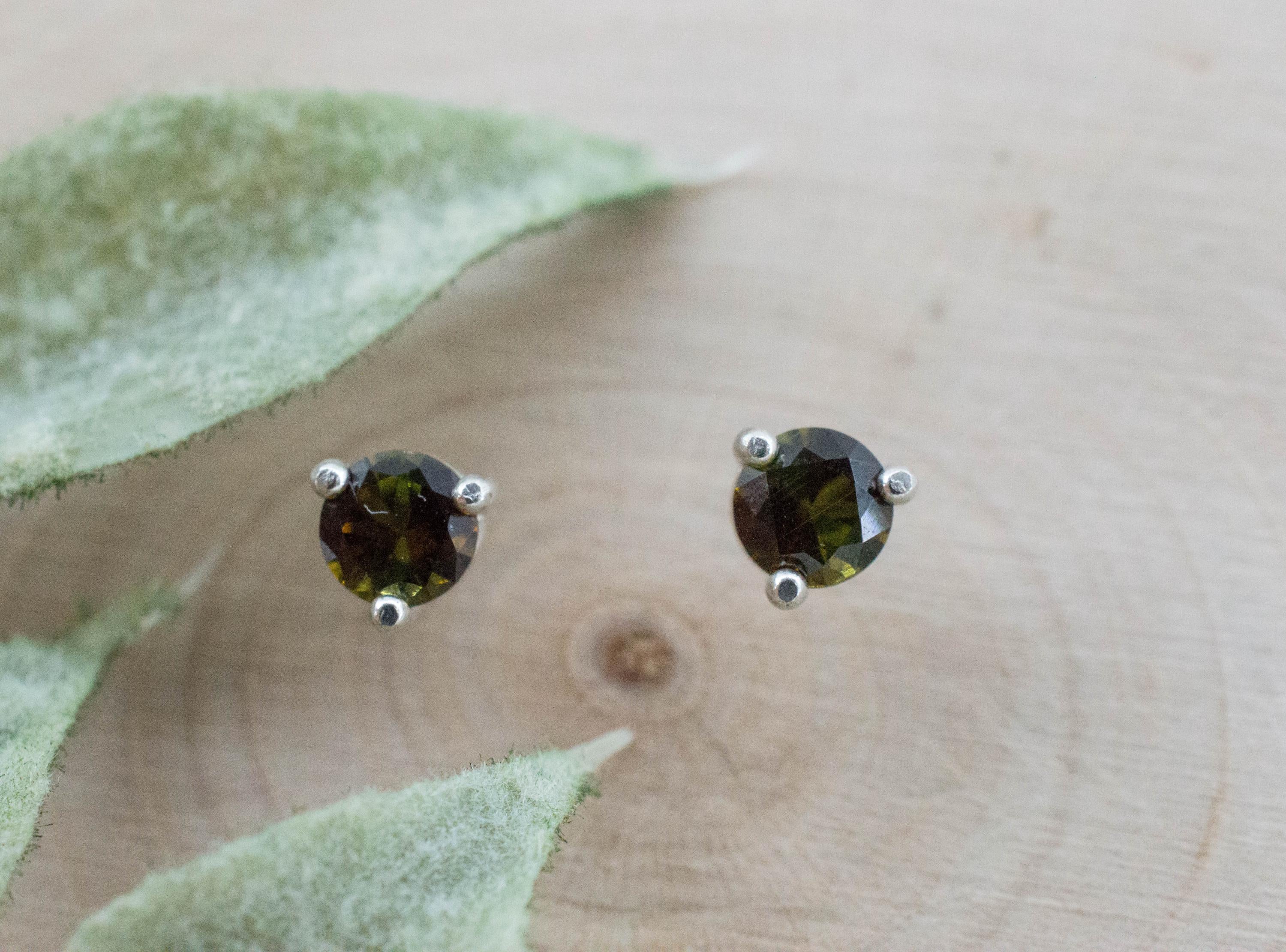 Tourmaline Earrings; Natural Untreated Brazil Dravite Tourmaline; 0.440cts - Mark Oliver Gems