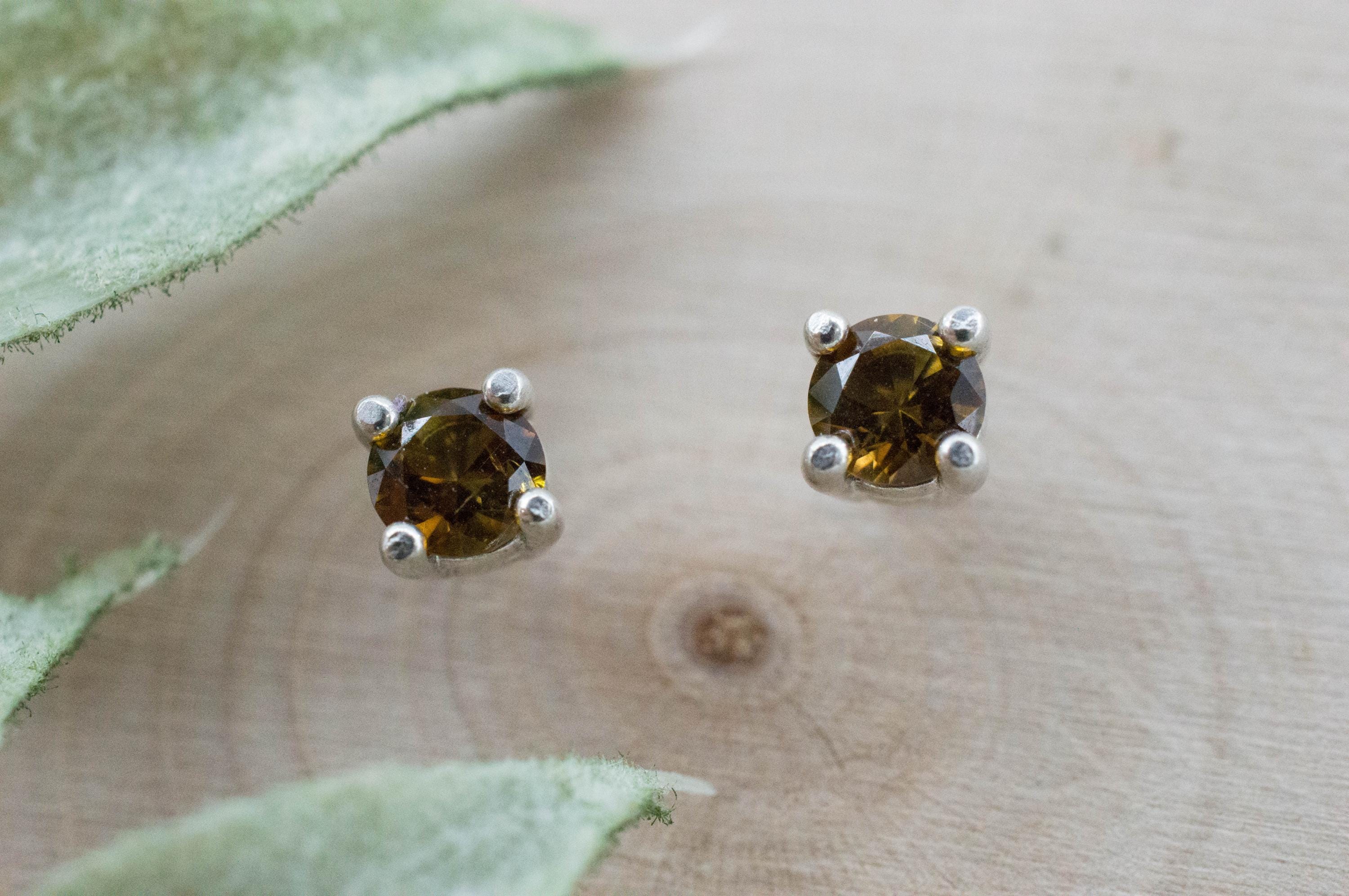 Tourmaline Earrings; Natural Untreated Brazil Dravite Tourmaline; 0.445cts - Mark Oliver Gems