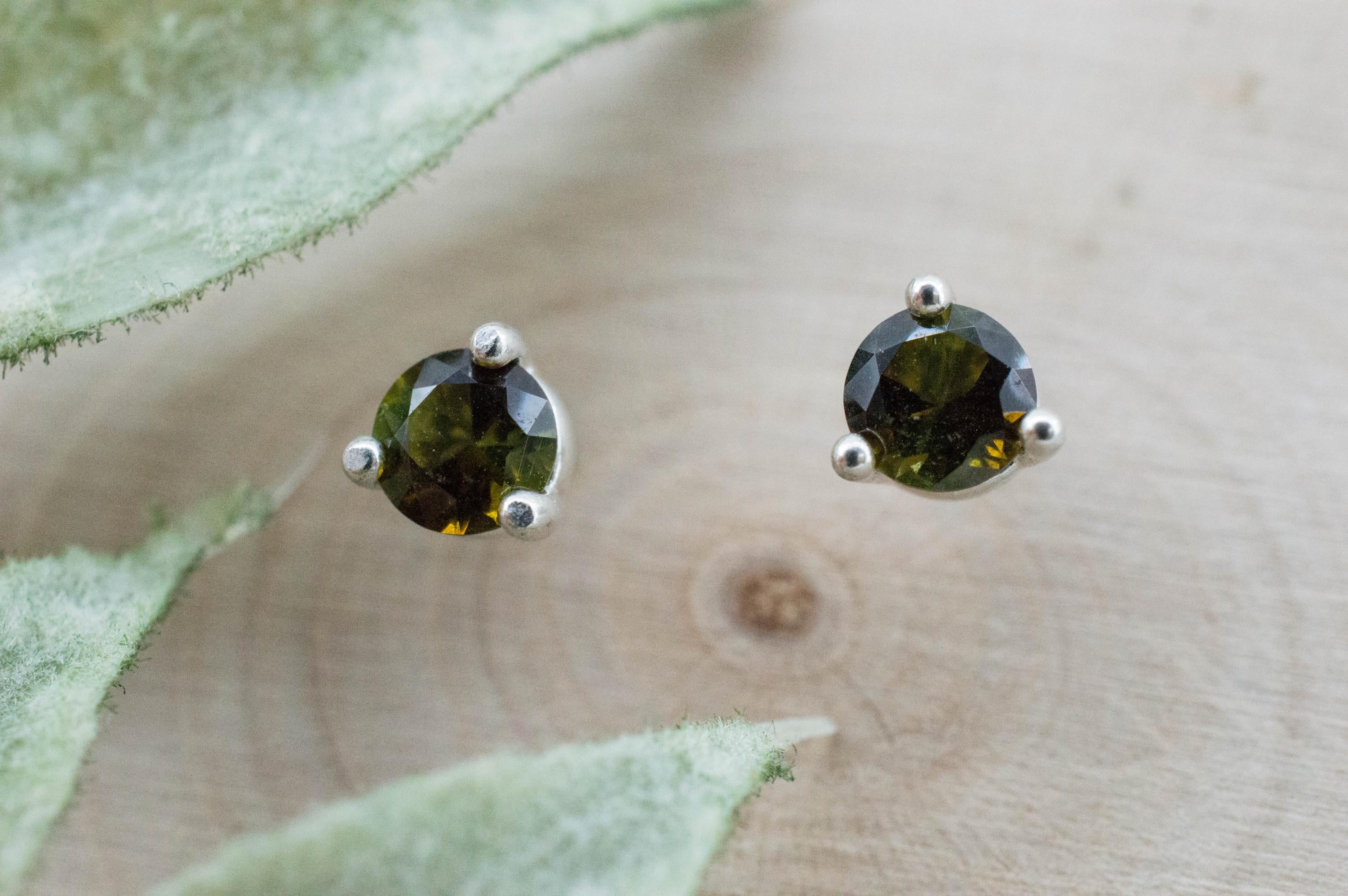 Tourmaline Earrings; Natural Untreated Brazil Dravite Tourmaline; 0.450cts - Mark Oliver Gems