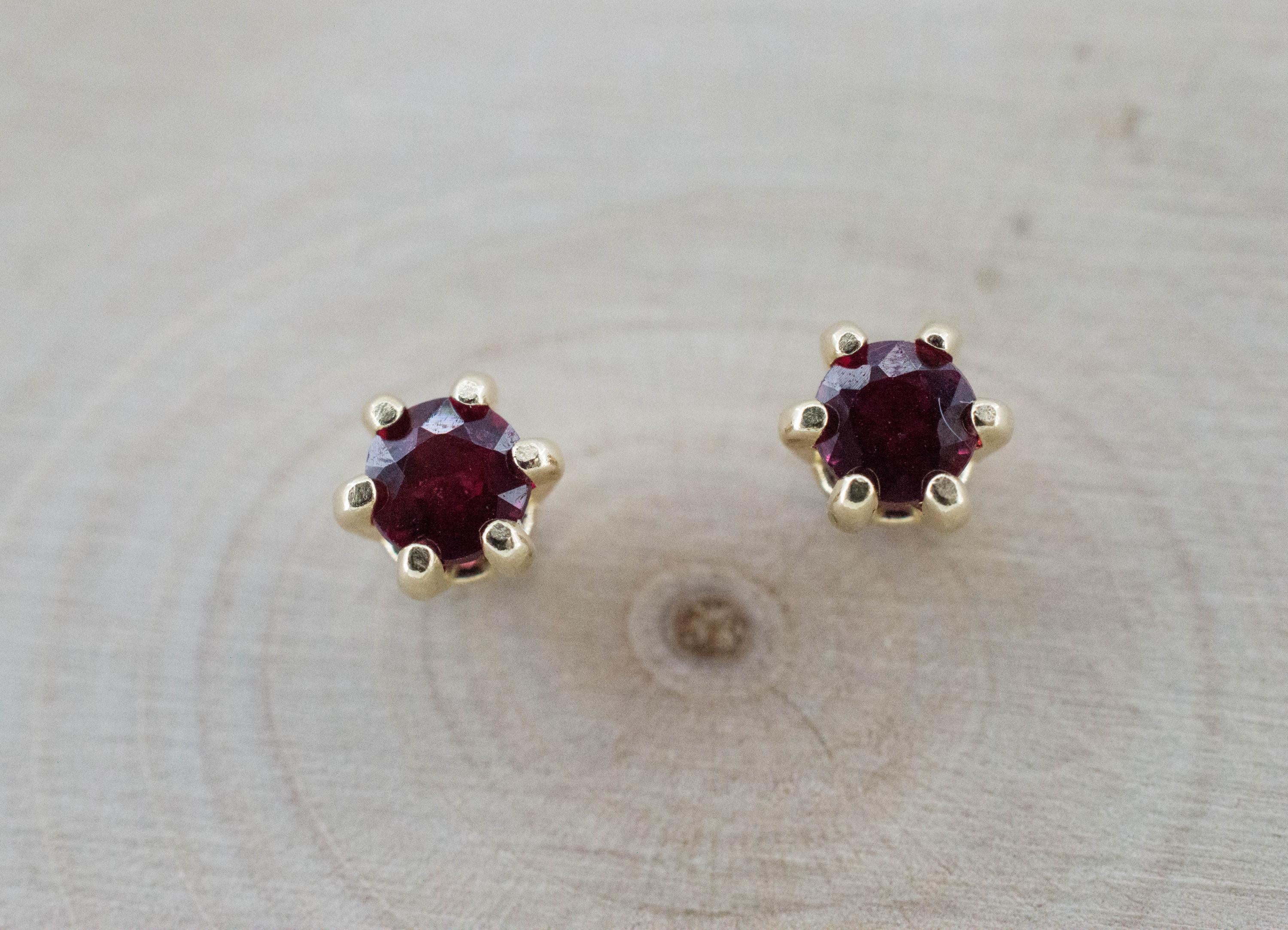 Ruby Earrings; Natural Burma Ruby; 0.720cts - Mark Oliver Gems