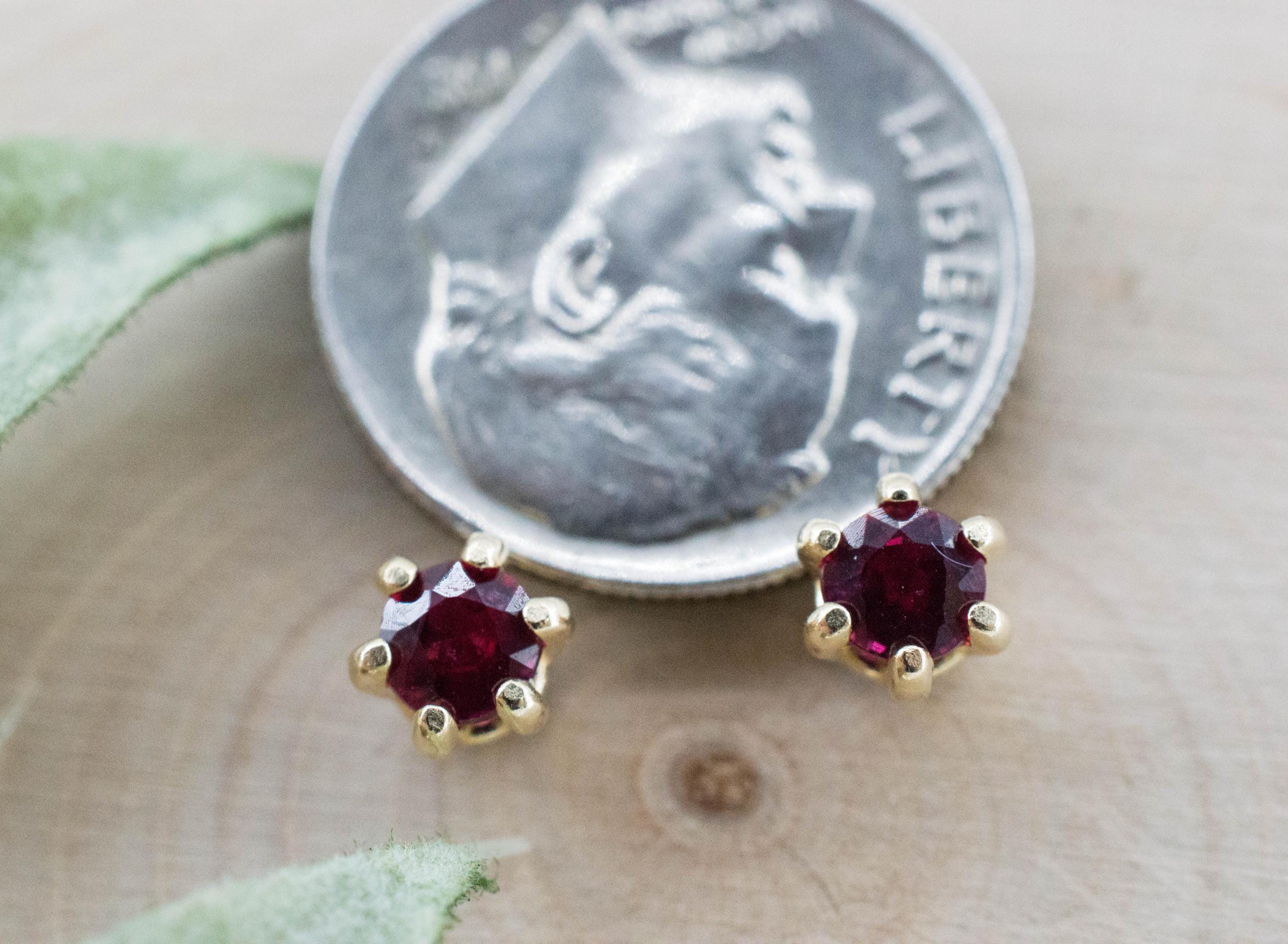 Ruby Earrings; Natural Burma Ruby; 0.720cts - Mark Oliver Gems