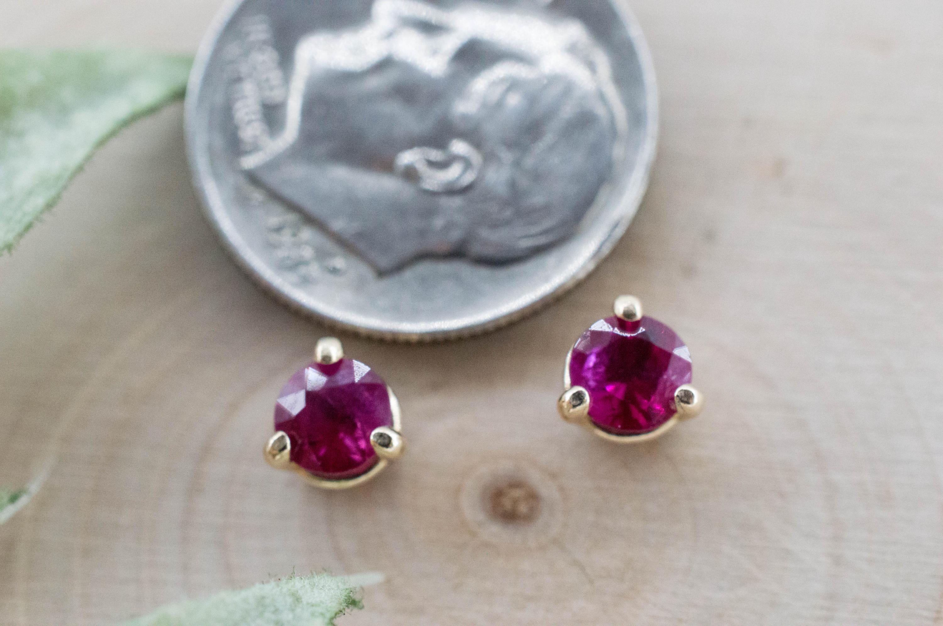 Ruby Earrings; Natural Burma Ruby; 0.770cts - Mark Oliver Gems